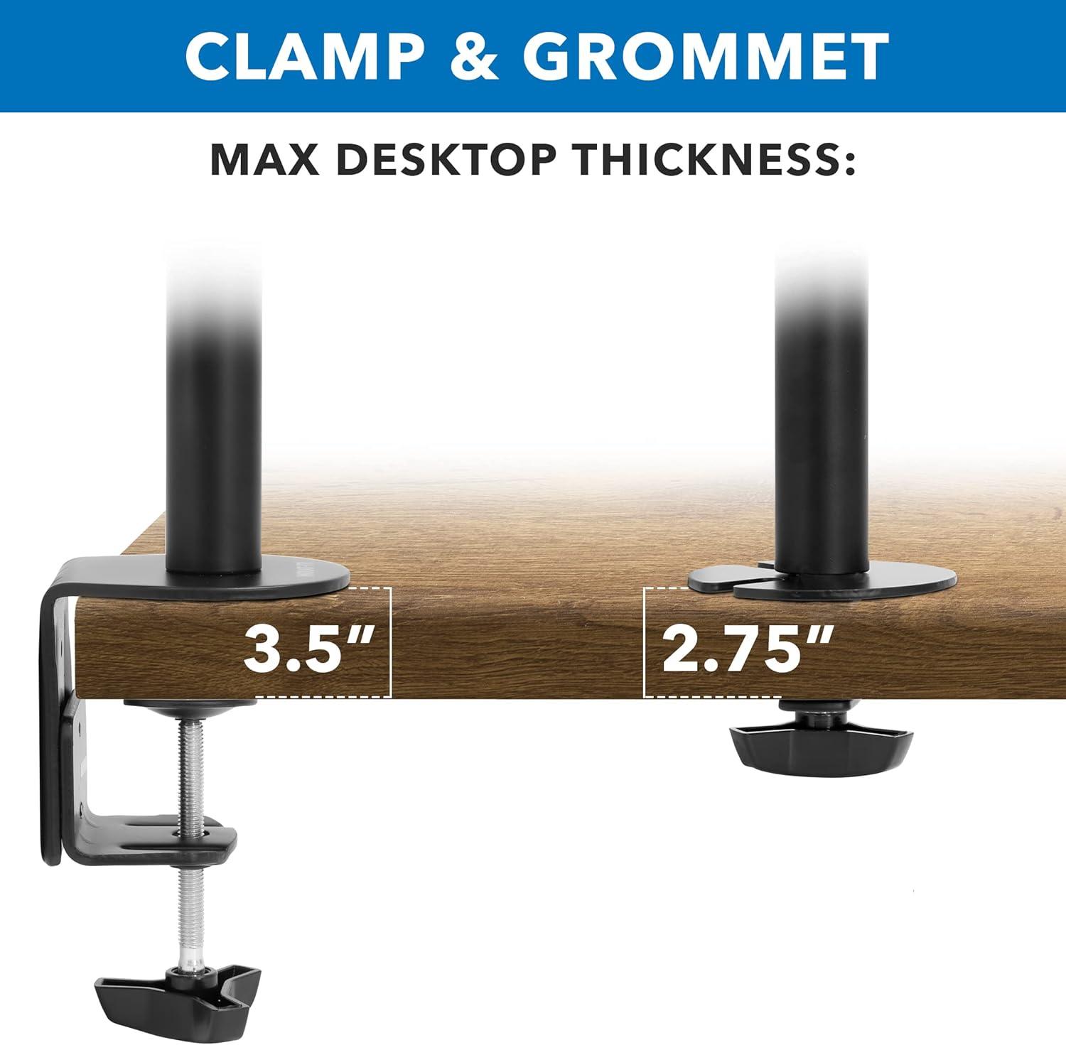 Mount-It! Full Motion Triple Monitor Mount 3 Screen Desk Stand for LCD Computer Monitors for 19 - 27 Inch Monitors, 54 Lbs. Weight Capacity, Black