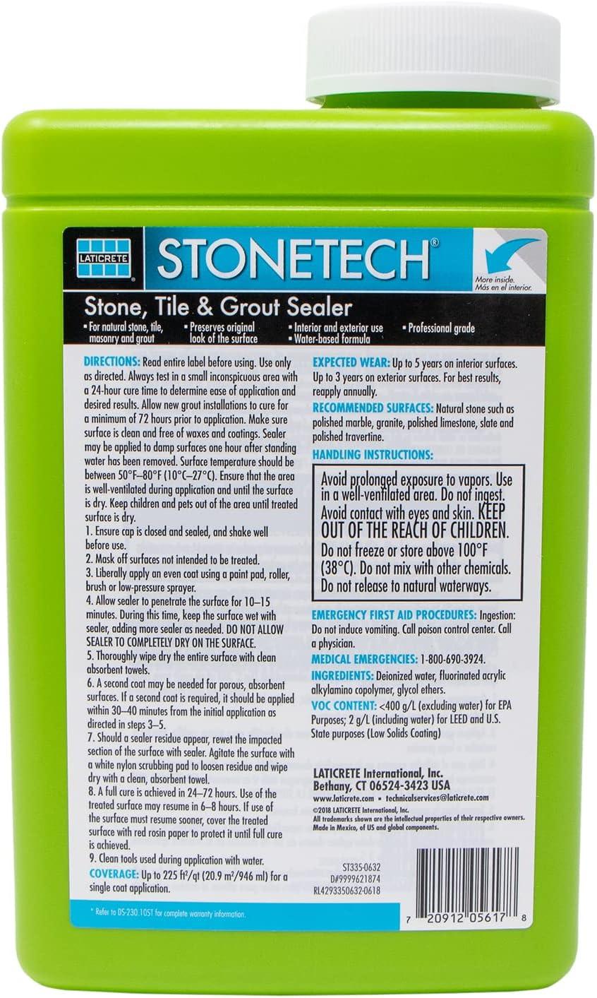 STONETECH Stone, Tile & Grout Sealer, 1 Quart/32OZ (946ML) Bottle