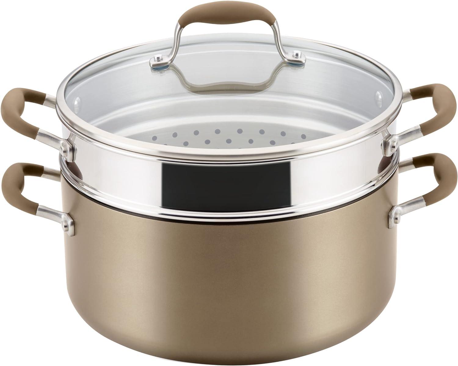 Anolon Advanced Home 8.5qt Stockpot with Steamer Insert Bronze