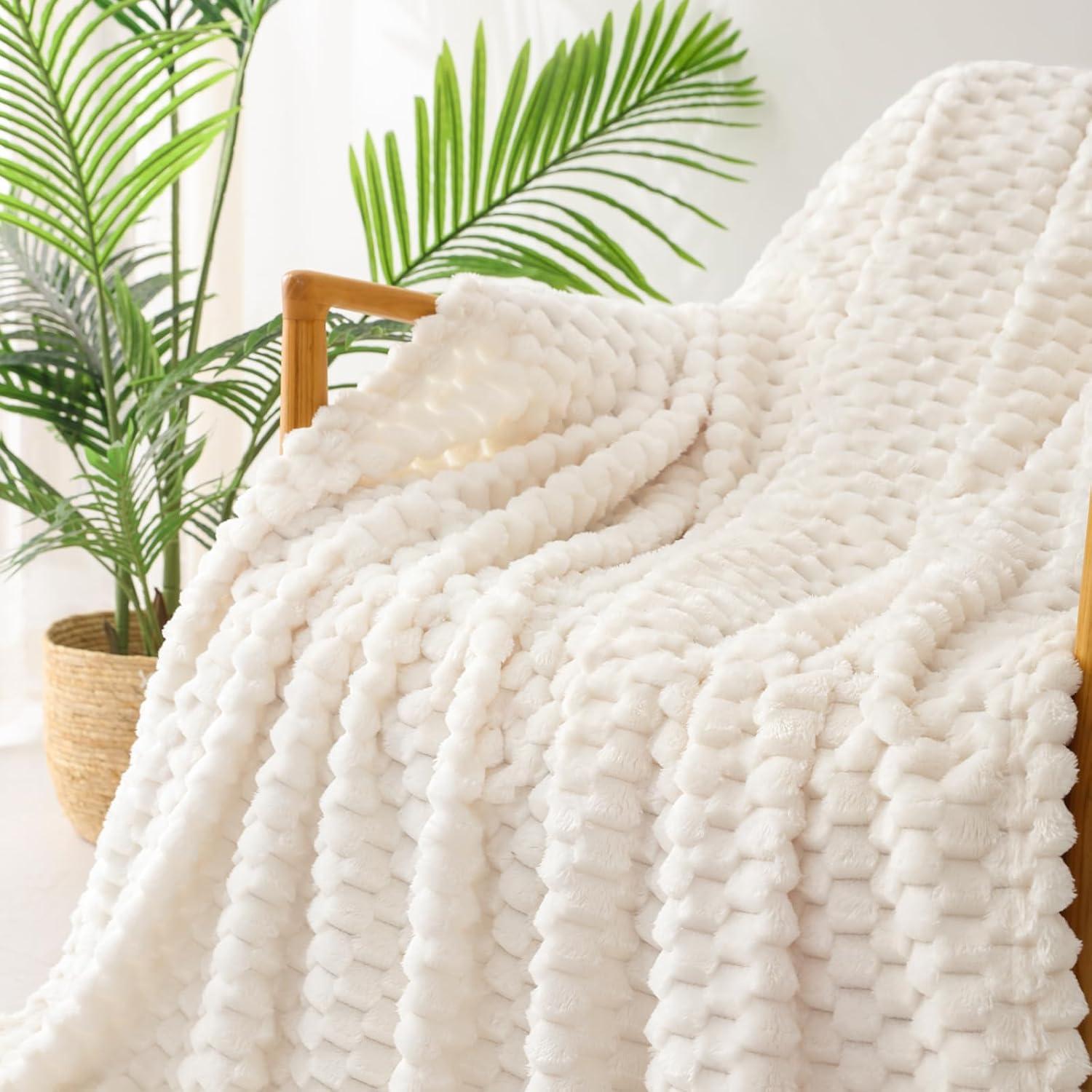 Exclusivo Mezcla Manta de Cama de Lana de Franela Tamaño King - Acogedora y Cálida y Ligera