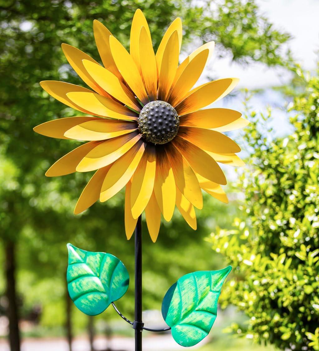 Plow & Hearth Yellow Sunflower Wind Spinner