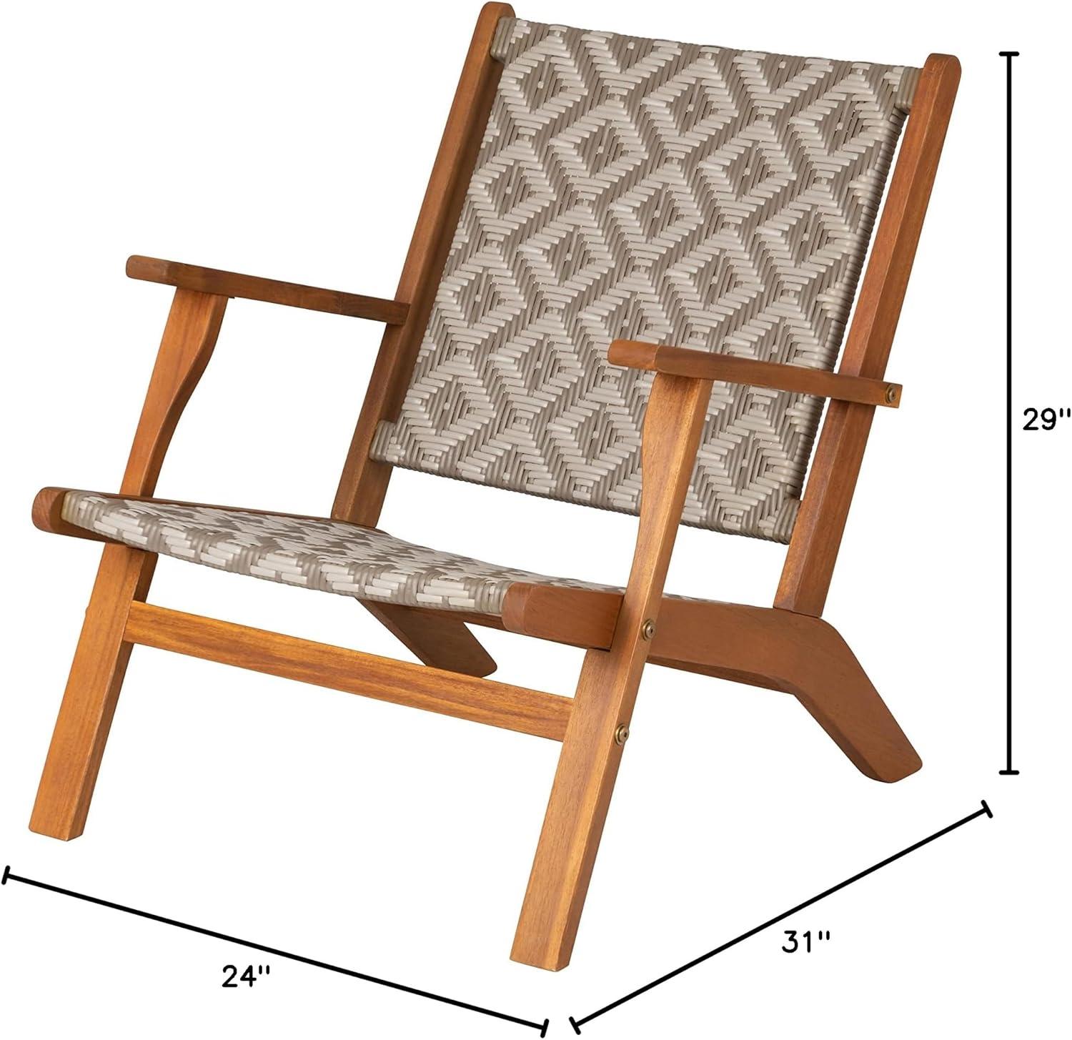 Vega Natural Stain Outdoor Chair in Ecru Cording