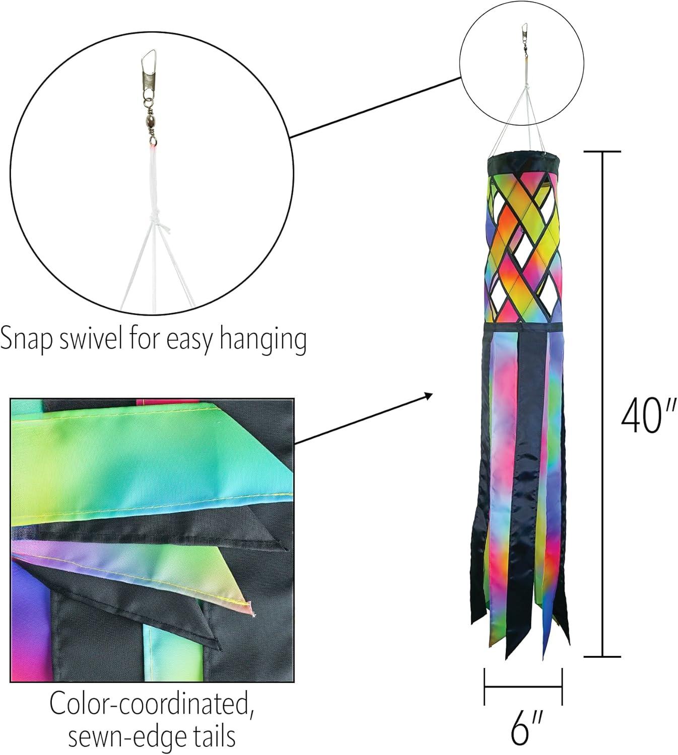 Jewel Diagonal Weave 40" Colorful Polyester Windsock