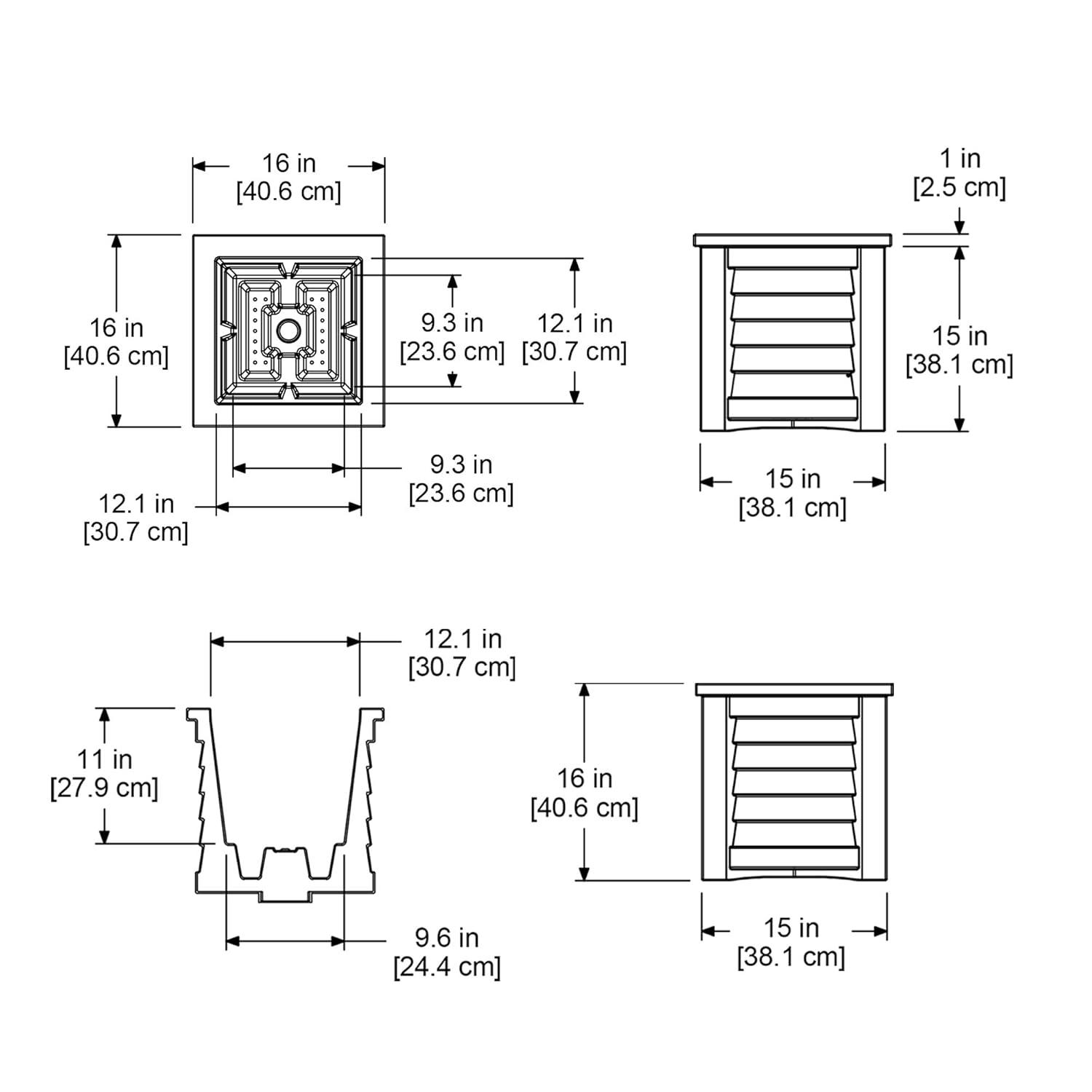 Mayne Inc. Lakeland Square Resin Planter with Water Reservoir