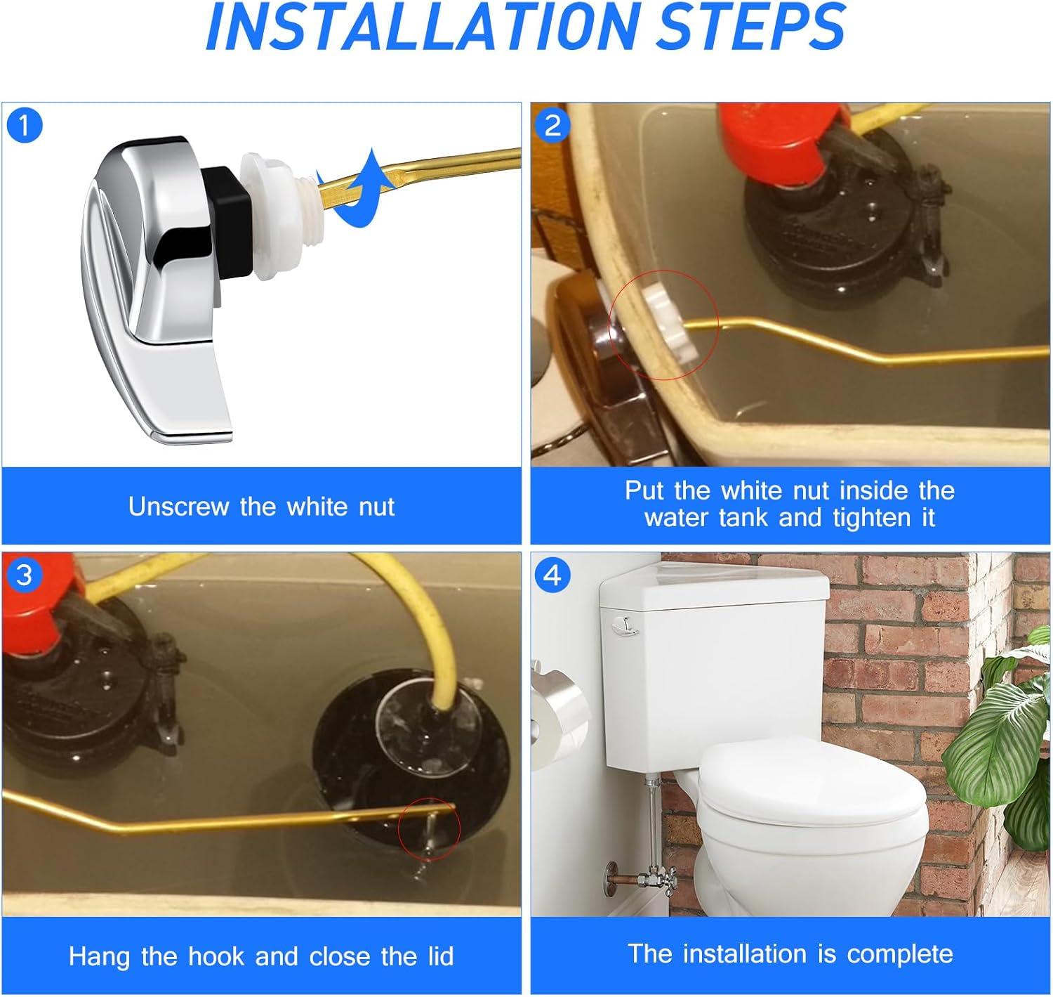 Toilet Flush Lever Handle Universal Toilet Handle Replacement for Toilet Tank (Side Mount)