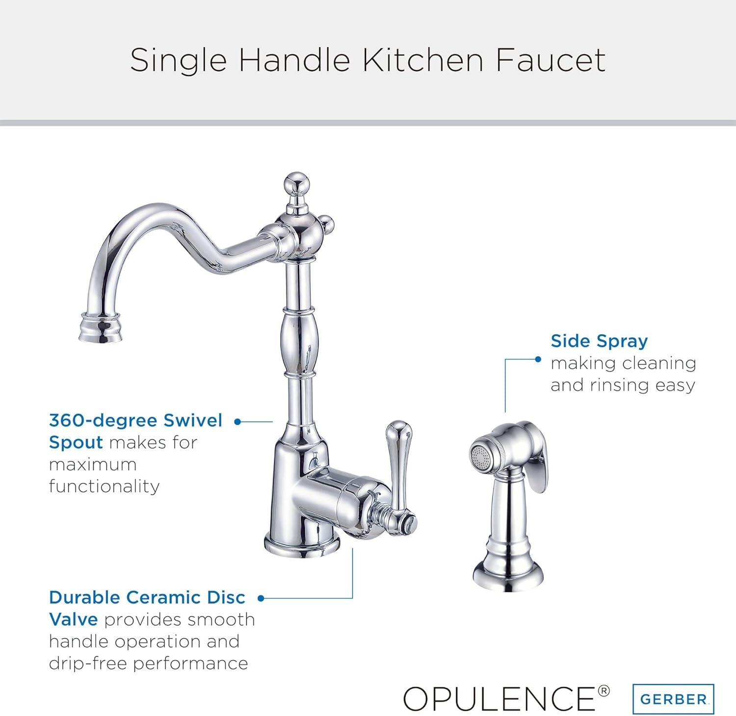 Opulence Single Handle Kitchen Faucet with Side Spray