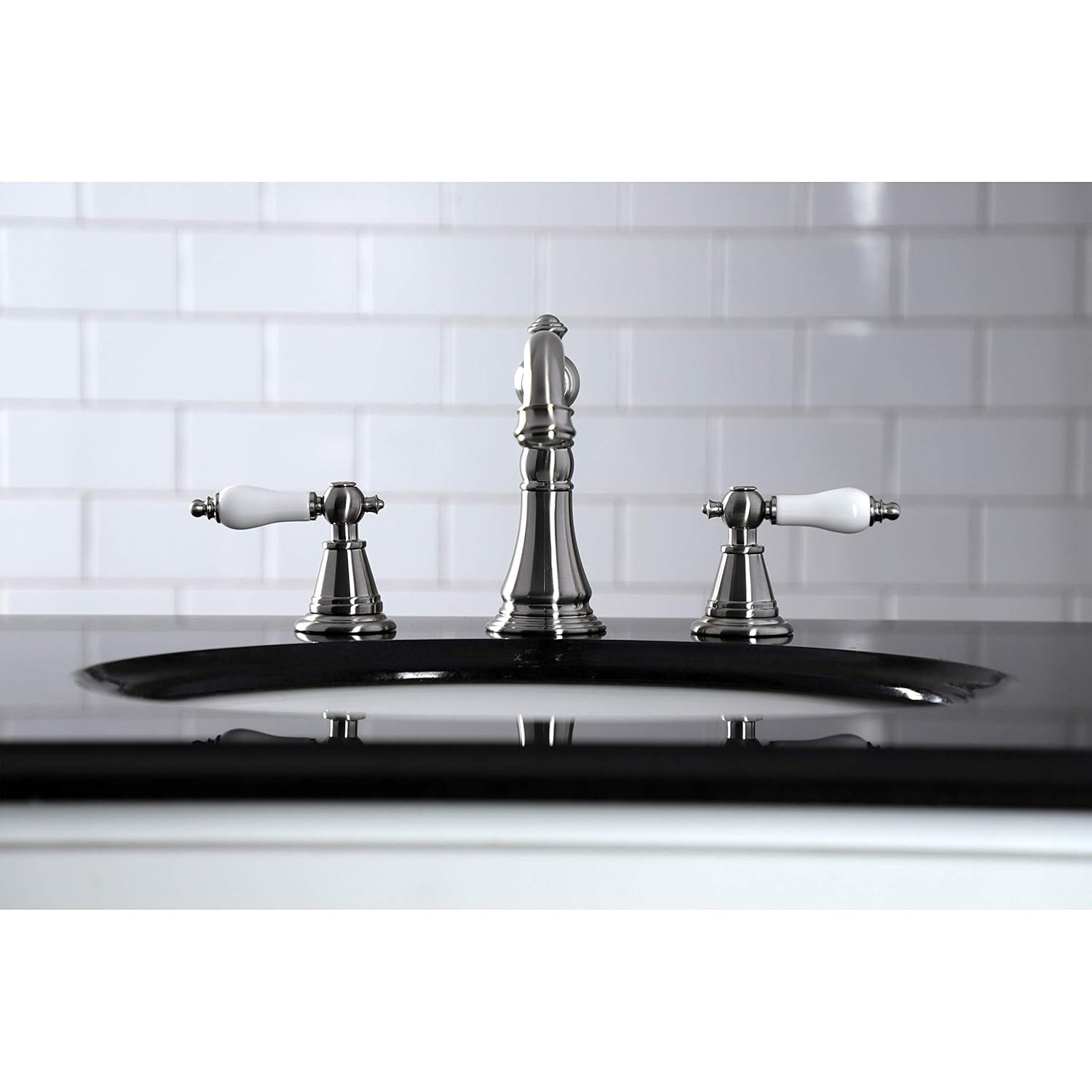 Kingston Brass FSC1978PL Kingston Brass English Classic Two-Handle 3-Hole Deck Mount Widespread Bathroom Faucet with Pop-Up Drain