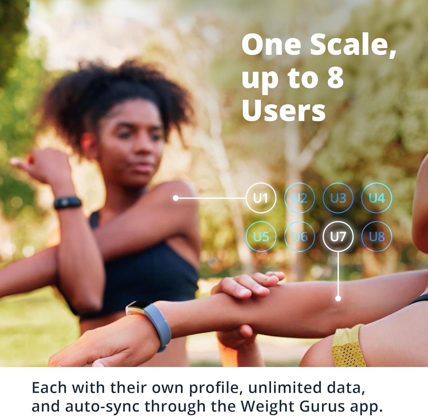 Greater Goods WiFi Weight Scale; Digital Smart Scale for Bathroom, Measures and Tracks Weight, BMI, Muscle Mass, Water Weight, Bone Density, and Body Fat, Designed in St. Louis