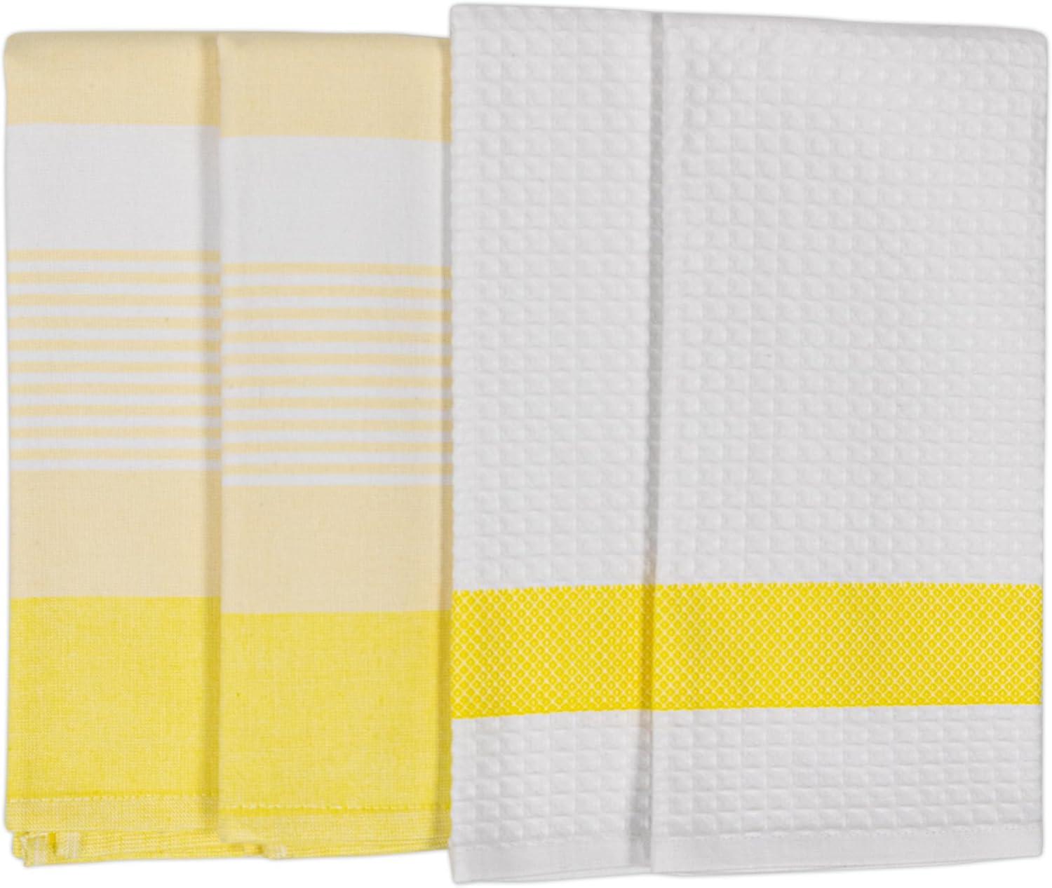 KAF Home Madison Set of 4 Absorbent, Durable and Soft Kitchen Towels |- 18" x 28"