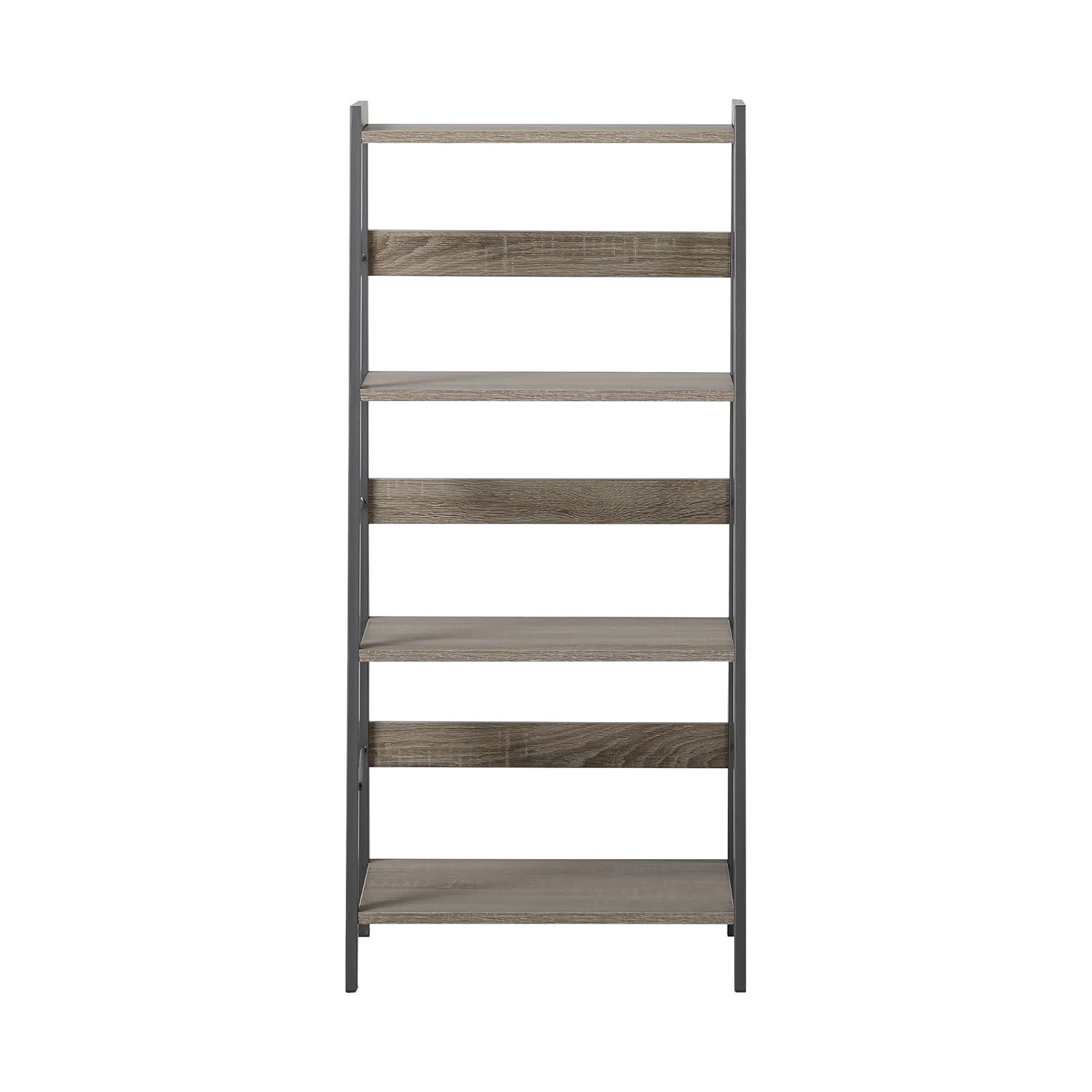 Signature Design by Ashley Soho Home Office Desk with 4 Shelf Bookcase, Light Brown