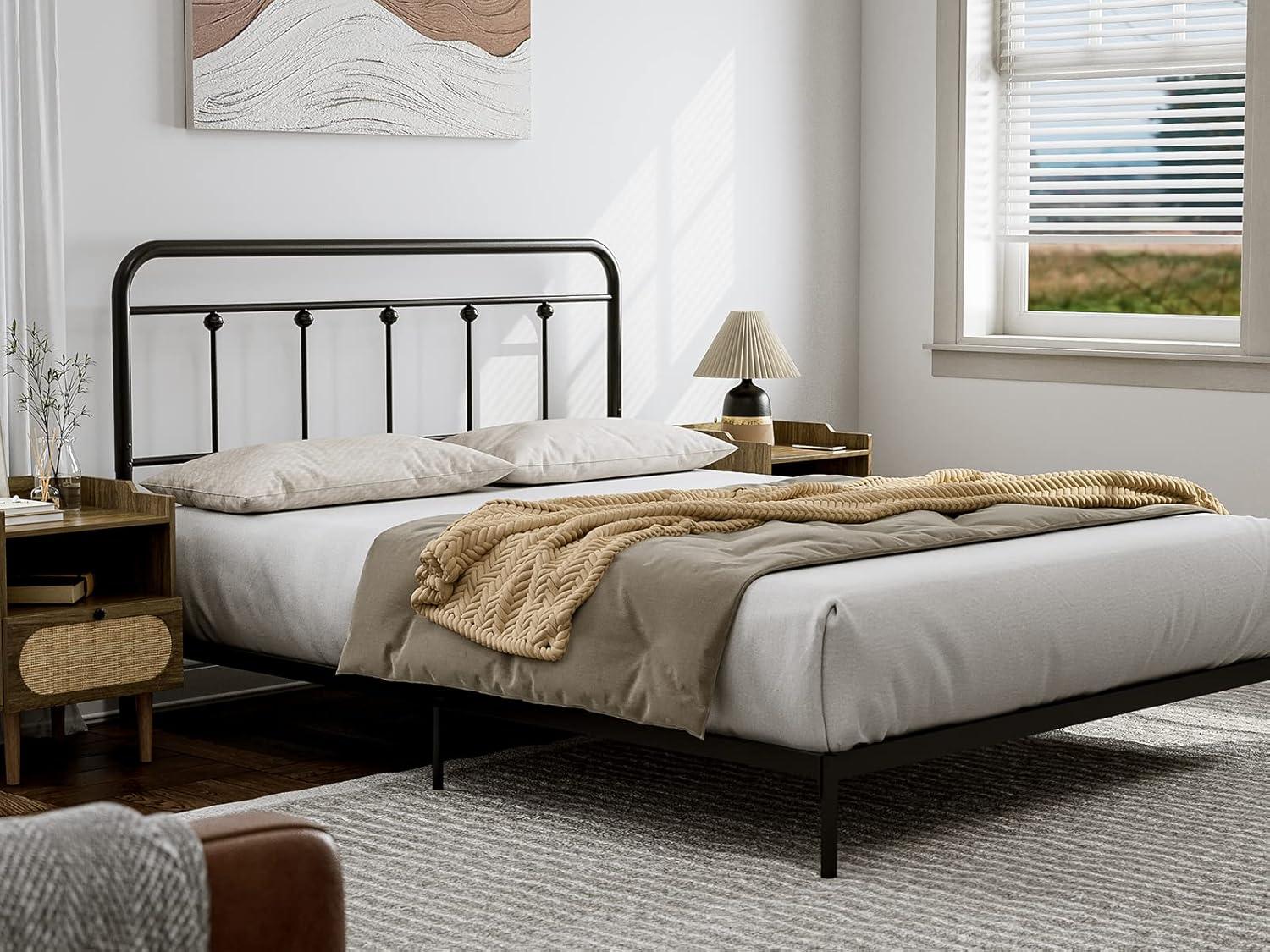 August Grove® August Grove® Metal Headboard - Adjustable Height - Farmhouse Victorian Style