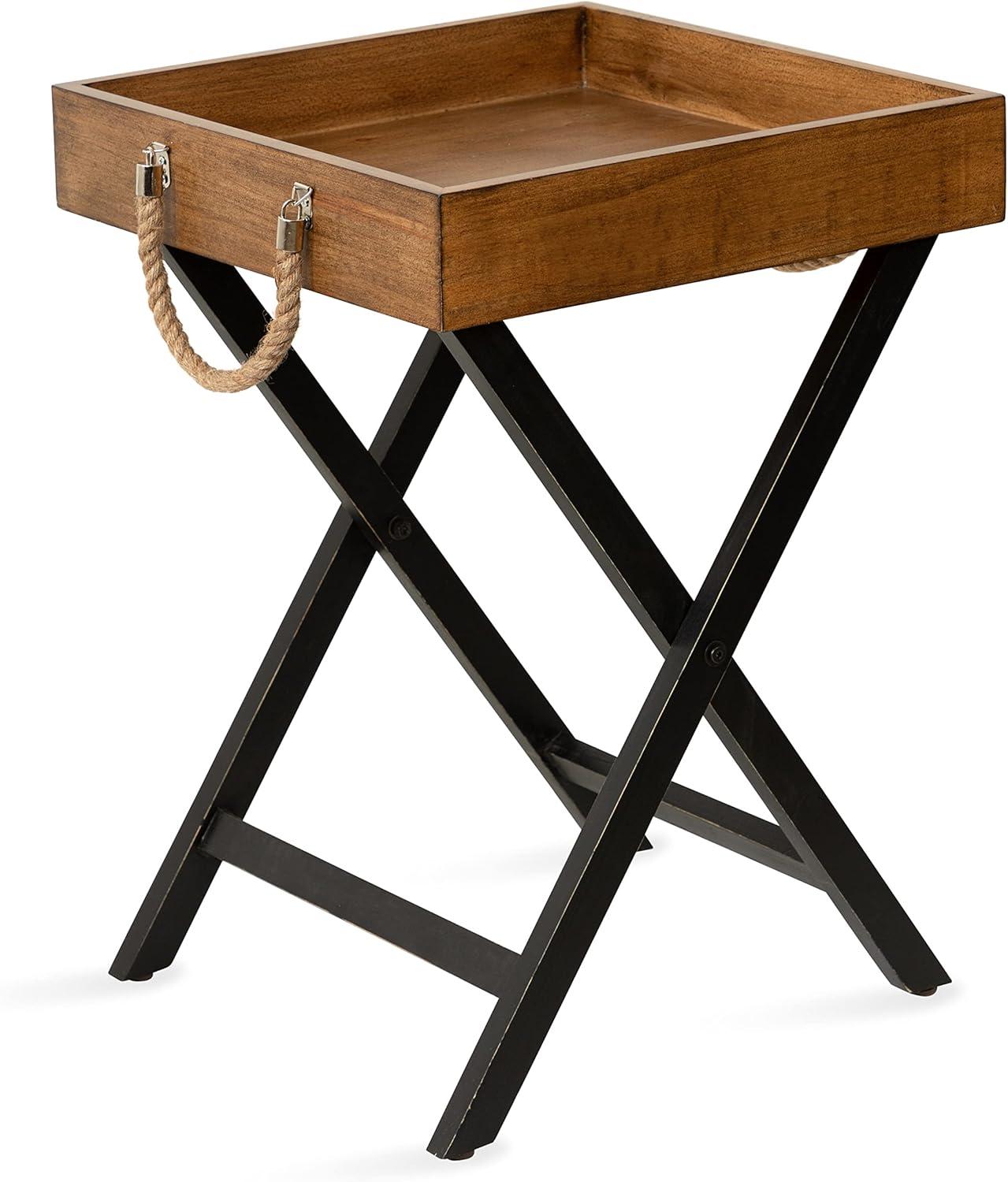 Kate and Laurel Bayville Wooden Tray Table