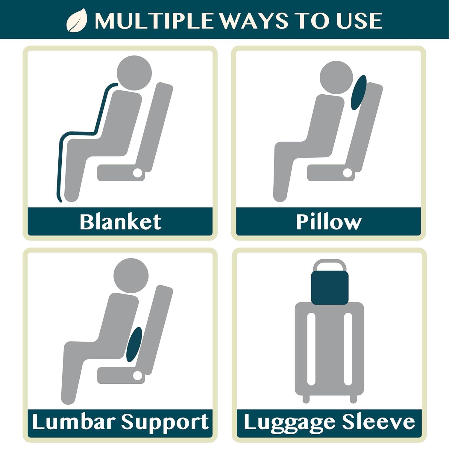 PAVILIA Travel Blanket Airplane Compact with Bag, Soft Packable Plane Throw Portable Camping Flight Essentials, Travelers Gifts Accessories, Purple