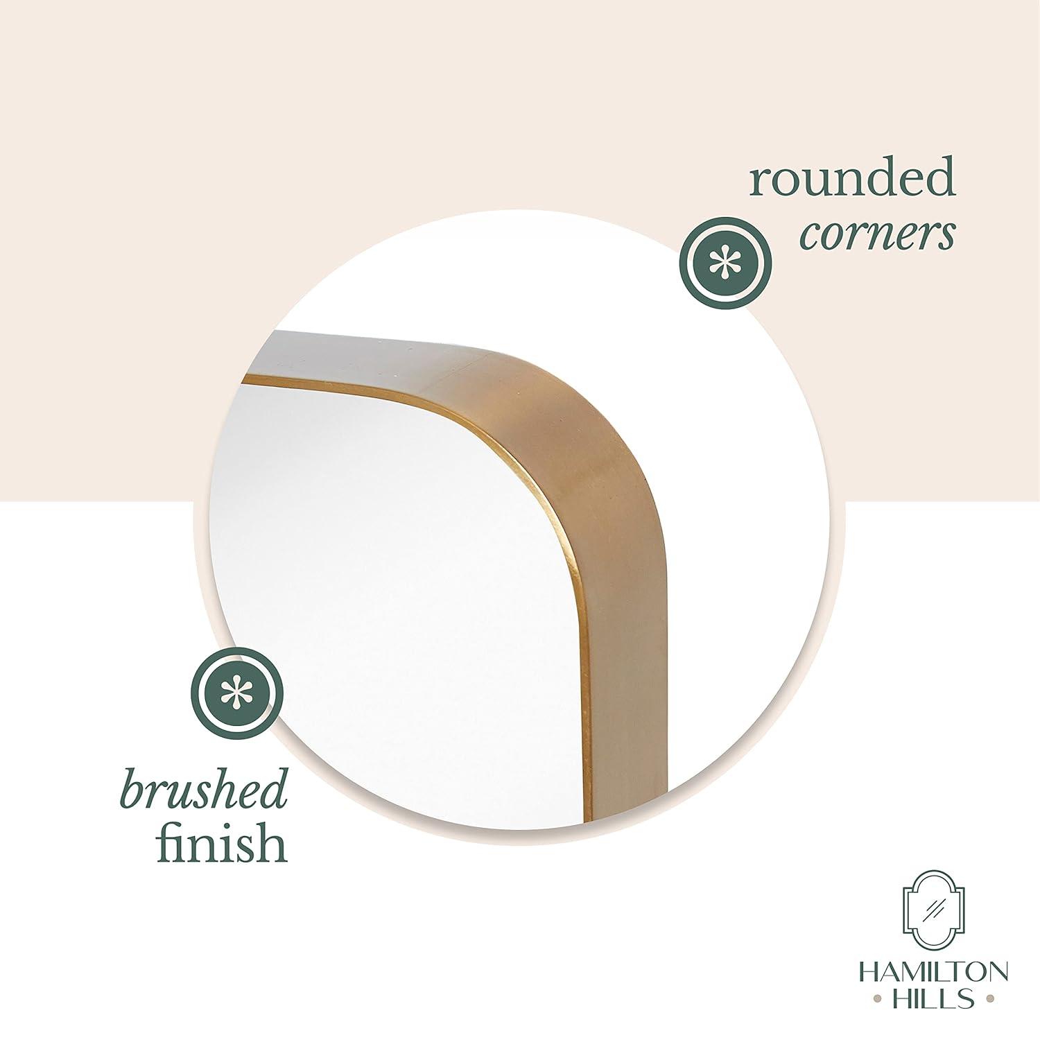 Hamilton Hills 18" x 48" Metal Black Framed Brushed Rectangular Wall Mirror