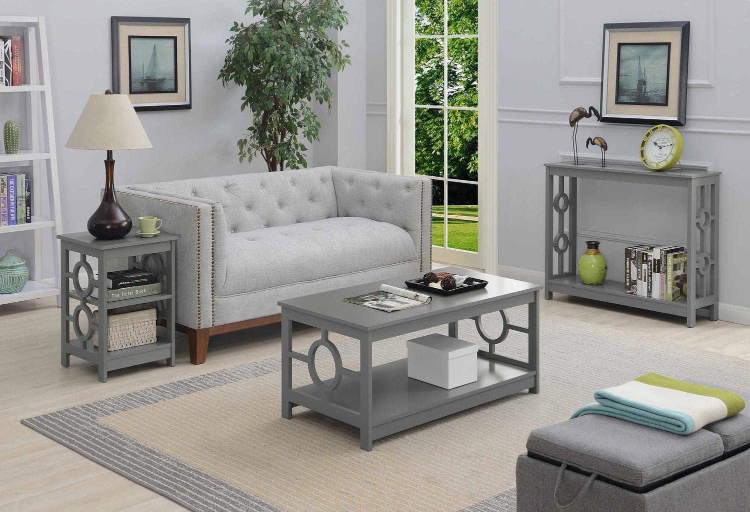 Contemporary Gray Ring 40" Rectangular Coffee Table