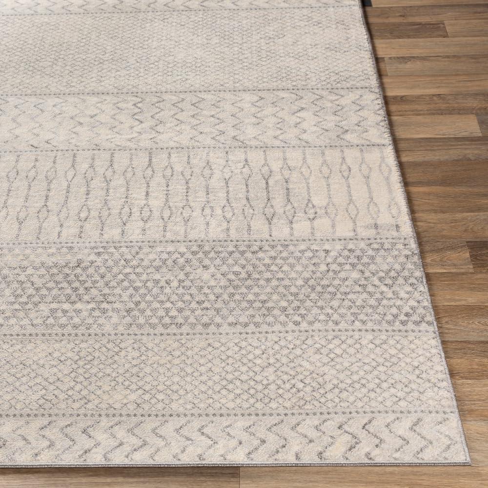 Livabliss Hana Modern Moroccan Area Rug,4'3" x 5'11",Silver Grey