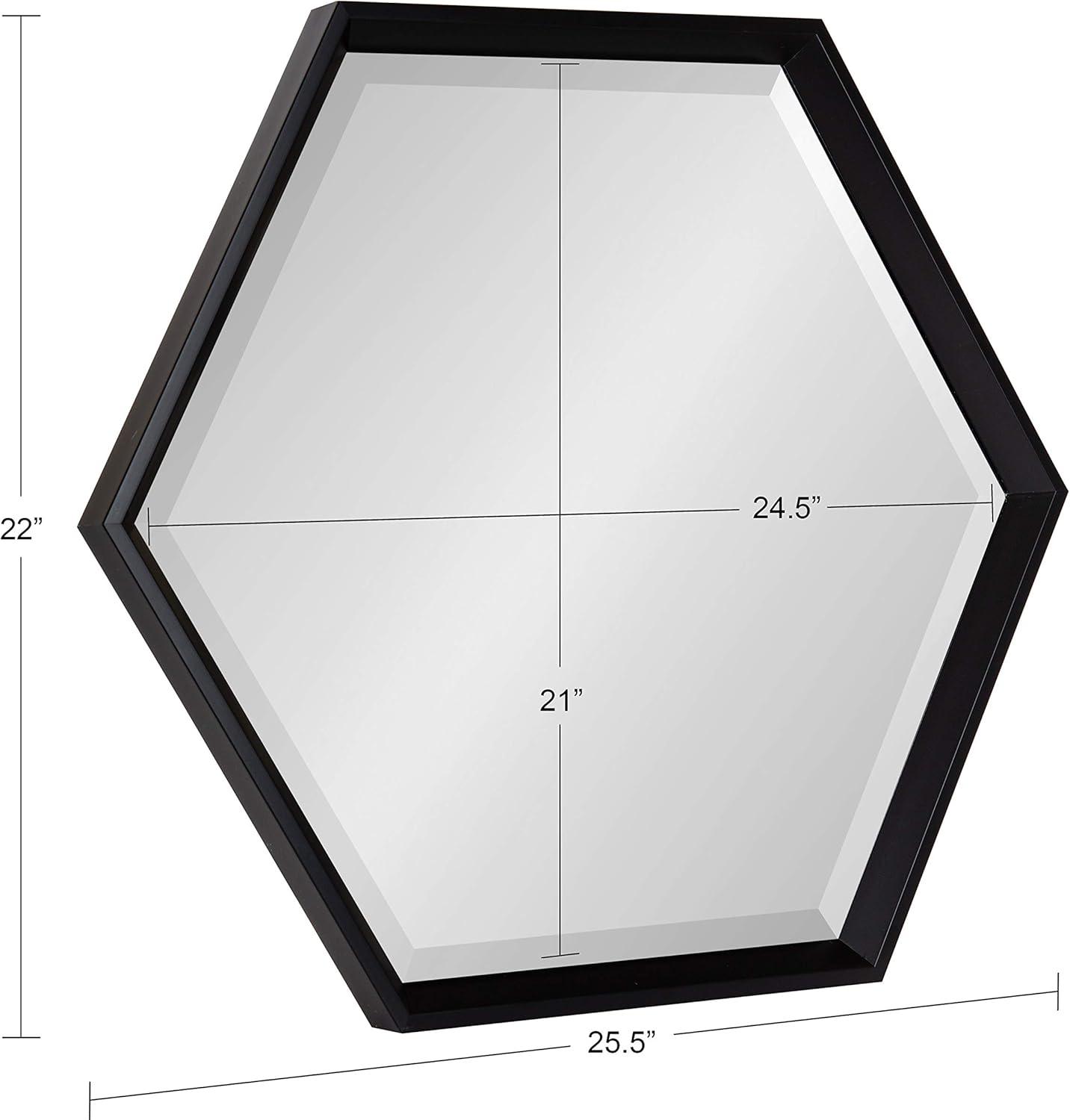 HexaGleam 30" Modern Black Hexagon Vanity Wall Mirror