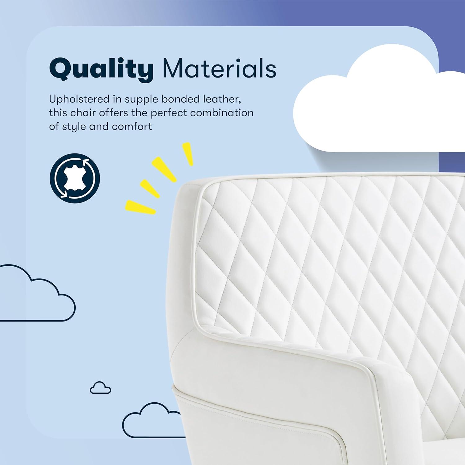 Serta Serta Ashleigh Modern Office Chair, Diamond-Tufted Design, Pocket Coil Cushion, Polished Swivel Base