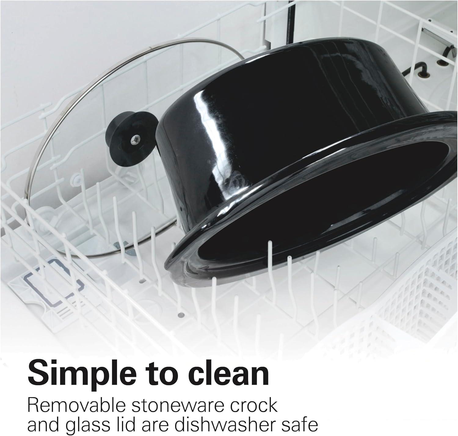 Black 7 Quart Programmable Slow Cooker with Lid Latch