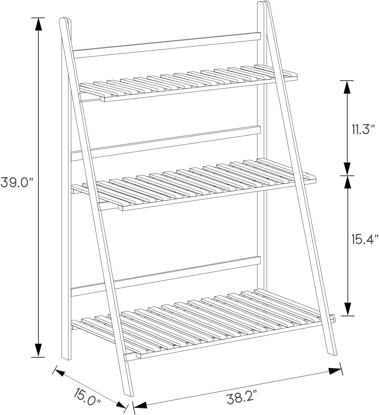 3 Tiers Trapezoidal Bamboo Wood Plant Pot Stand Folding Ladder Holder