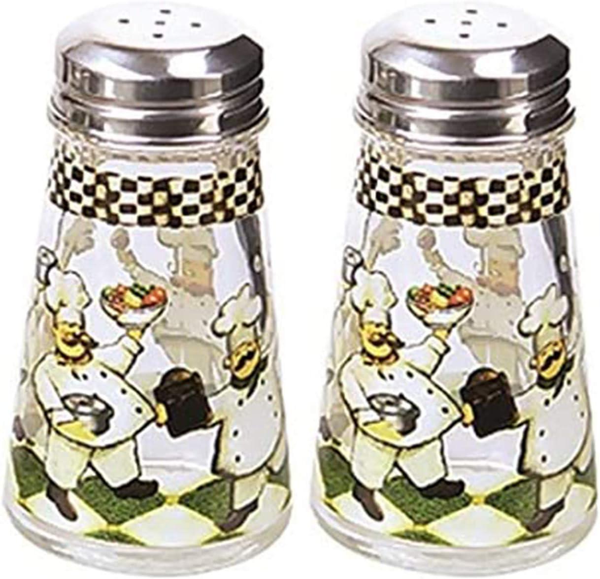 Grant Howard Hand Painted Chefs Tapered Salt and Pepper Shaker Set, Multicolor