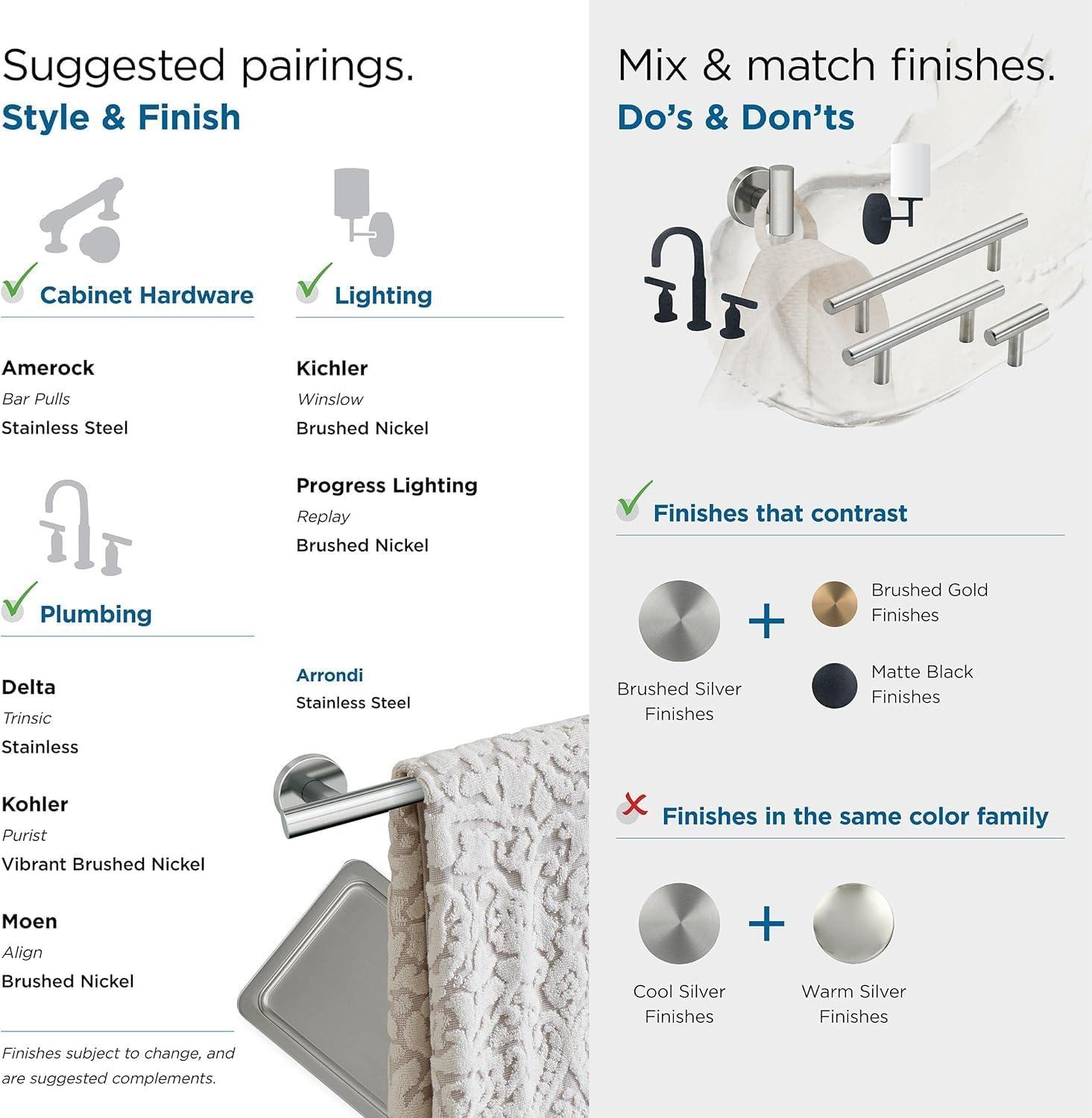 Amerock Arrondi™ 27" Wall Mounted Towel Bar BH26544SS