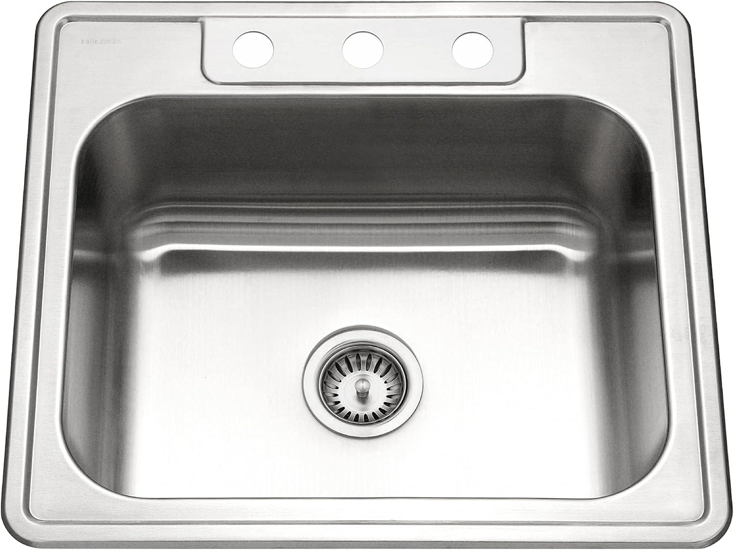 Houzer Stainless Steel Topmount Single Bowl Kitchen Sink