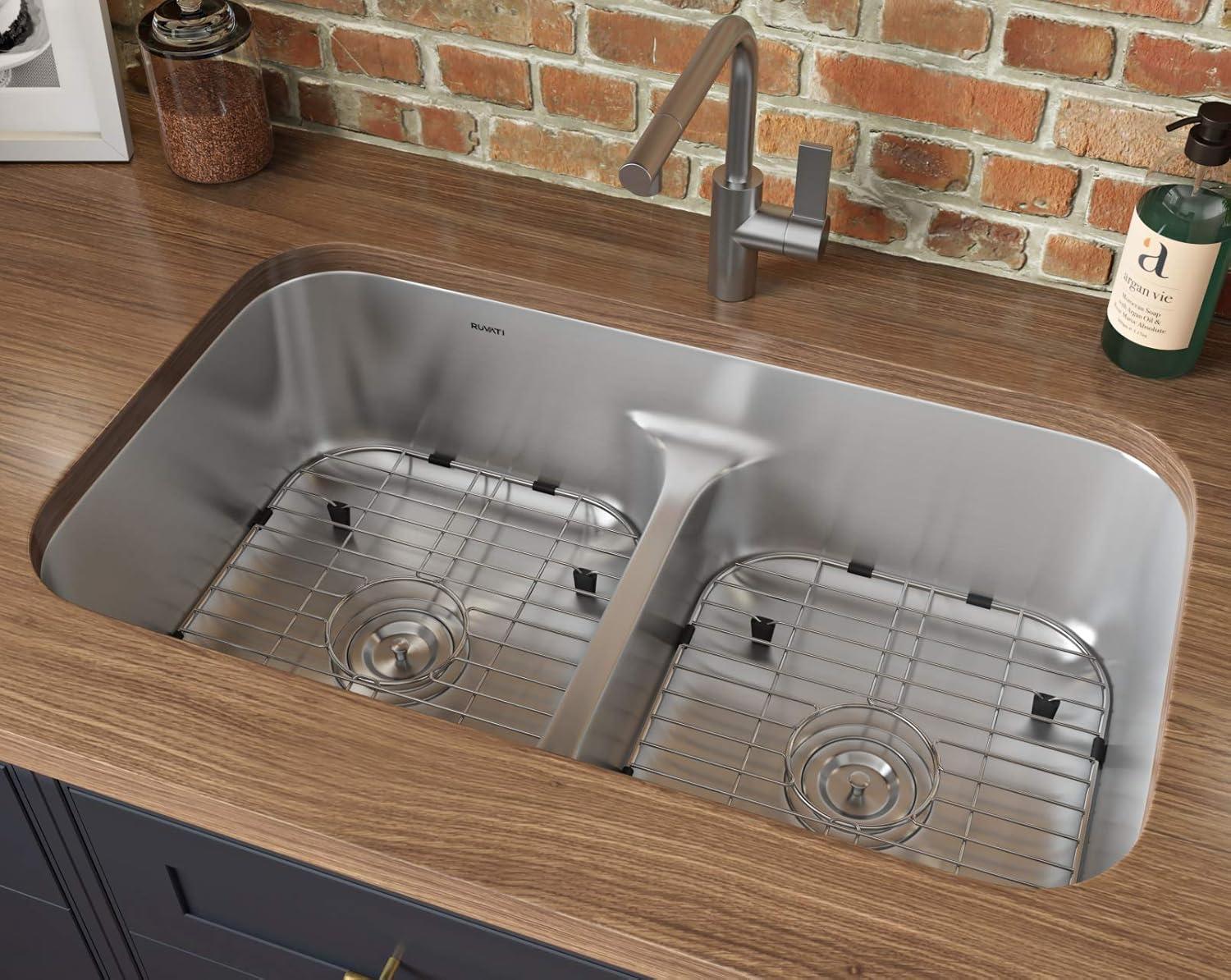 Ruvati 34-inch Stainless Steel Double Bowl Undermount Kitchen Sink