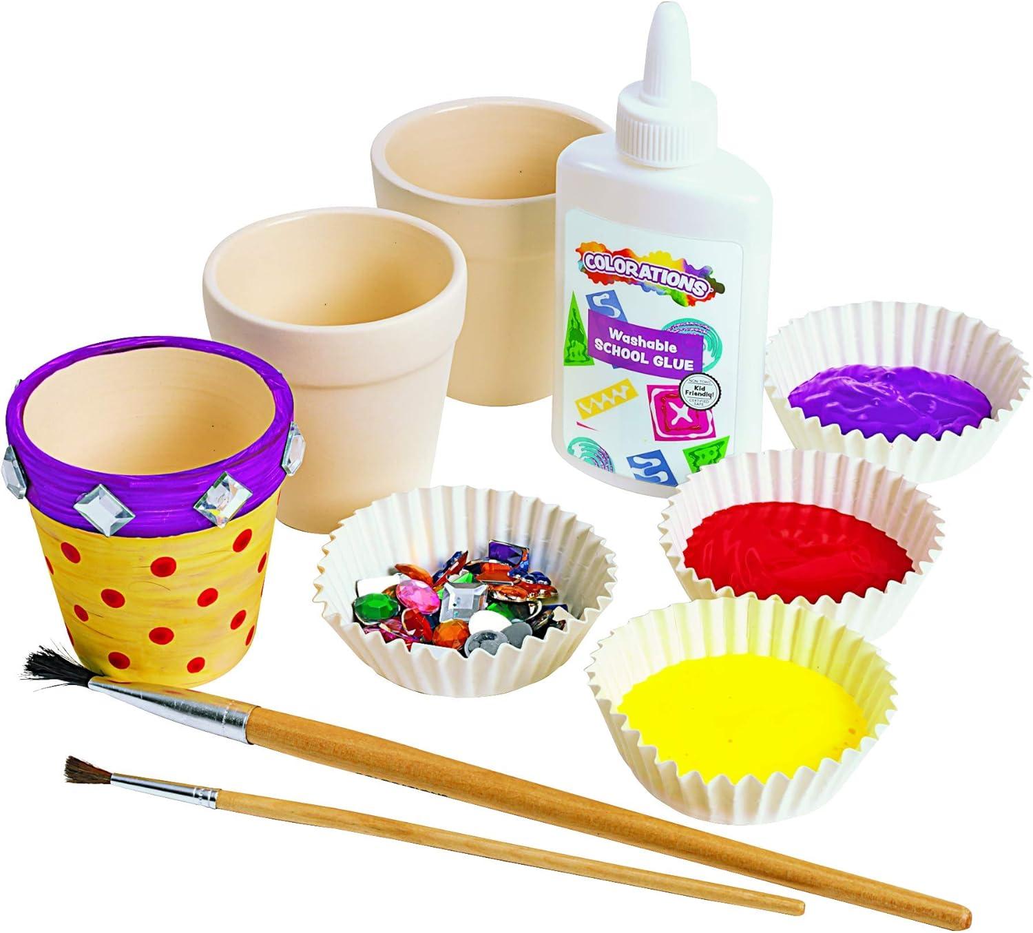 Colorations Ceramic Flower Pots - Set of 12