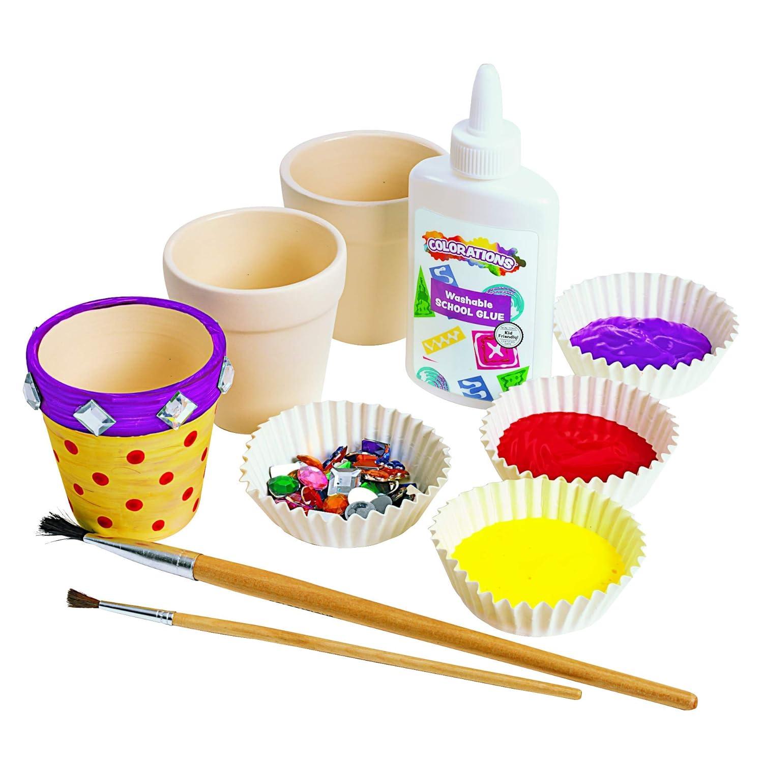 Colorations Ceramic Flower Pots - Set of 12