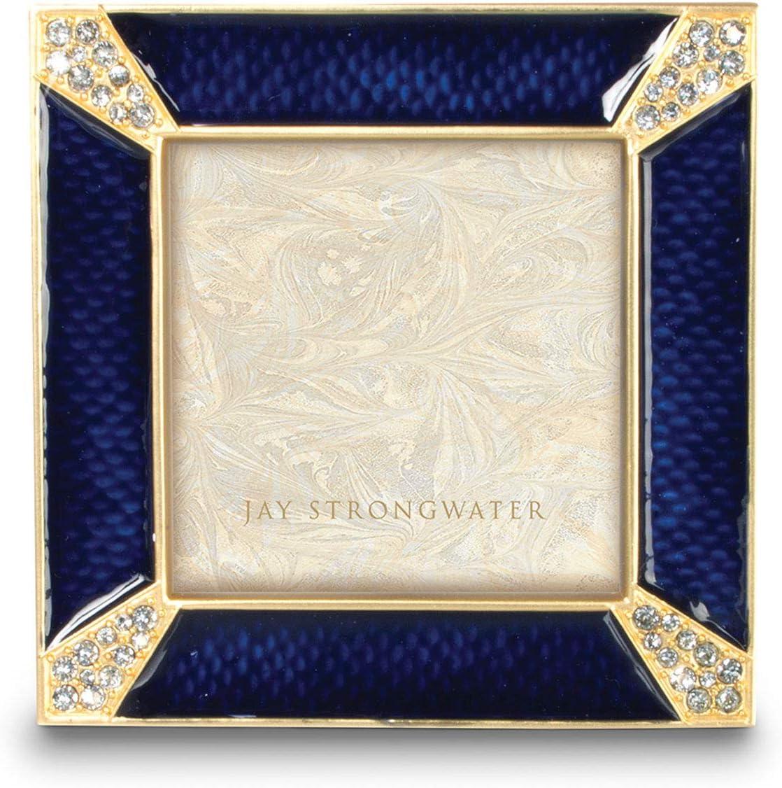 Navy and Gold Glass Square Tabletop Frame