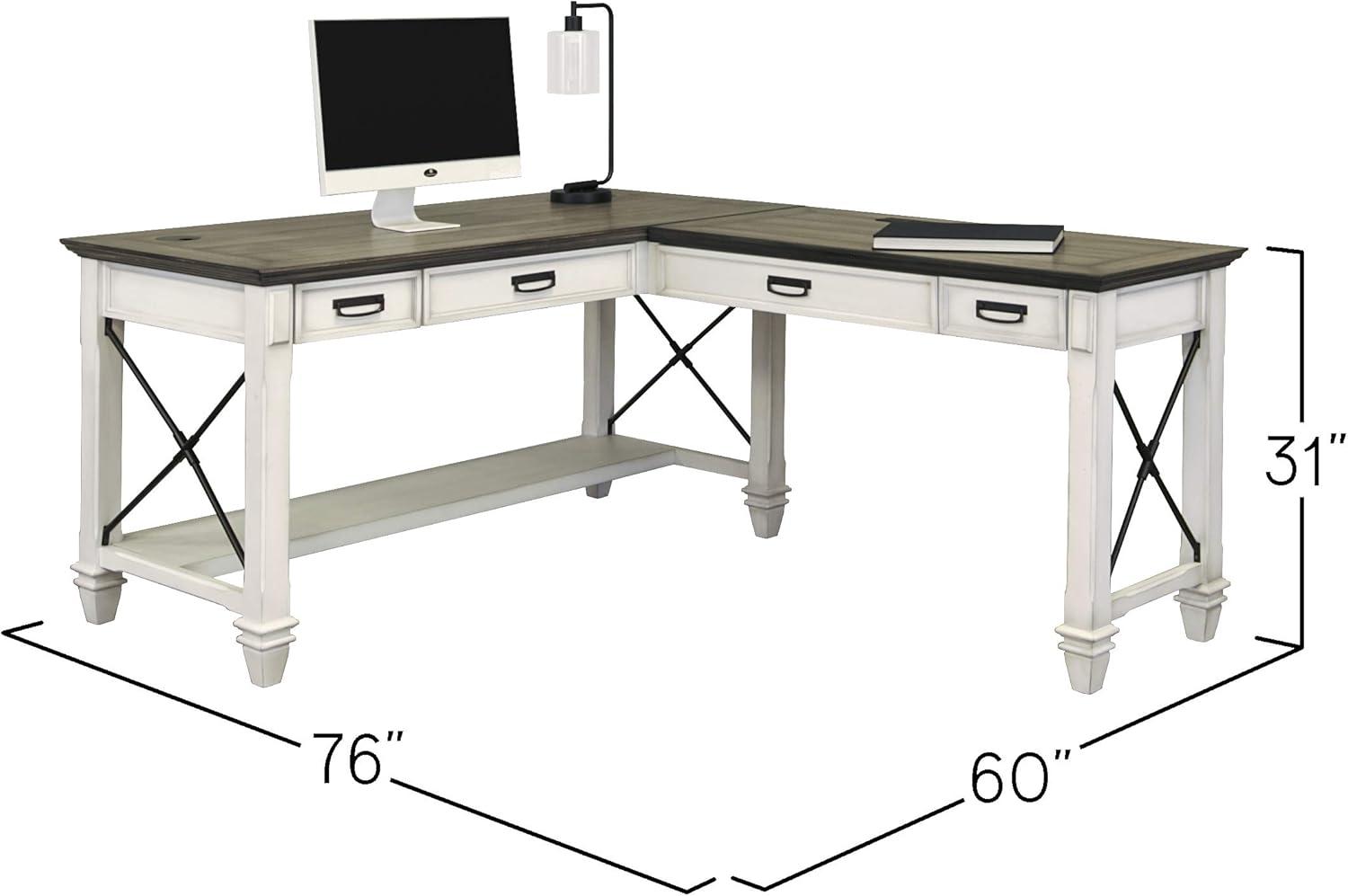 Martin Furniture Open L-Desk, White