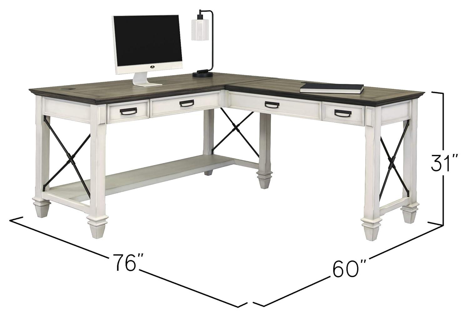 Martin Furniture Open L-Desk, White
