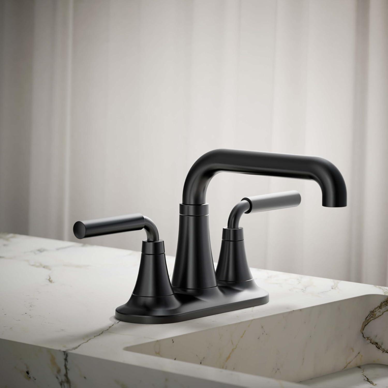 Tone Two-Handle Centerset Bathroom Sink Faucet with Clicker Drain, 1.2 GPM