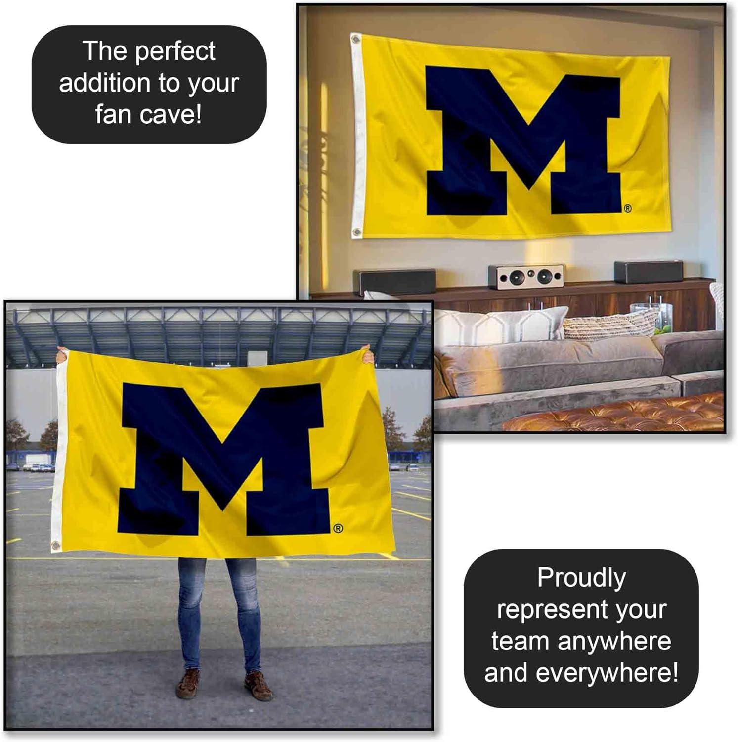Michigan-Wolverine's 3X5 Indoor Outdoor Banner Flag w/grommets for hanging