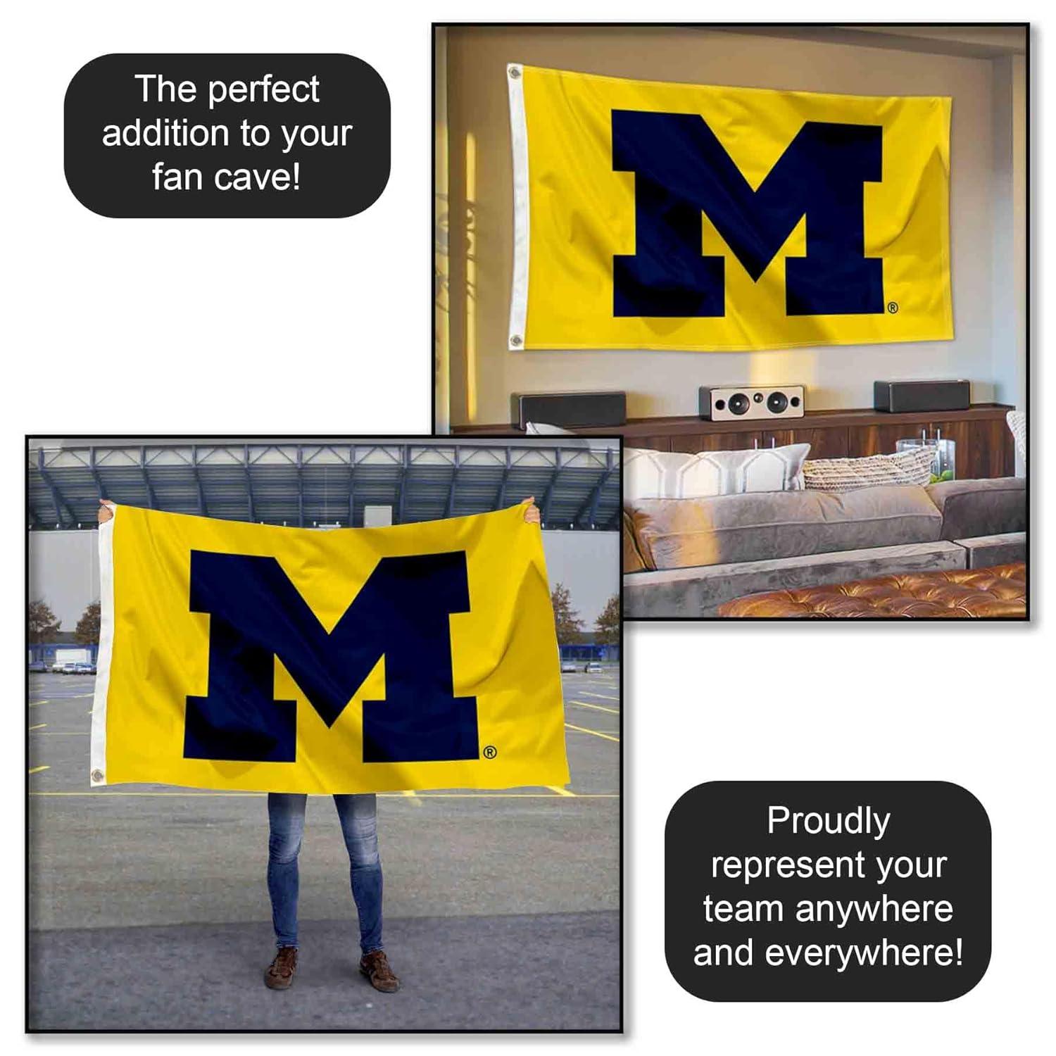 Michigan-Wolverine's 3X5 Indoor Outdoor Banner Flag w/grommets for hanging