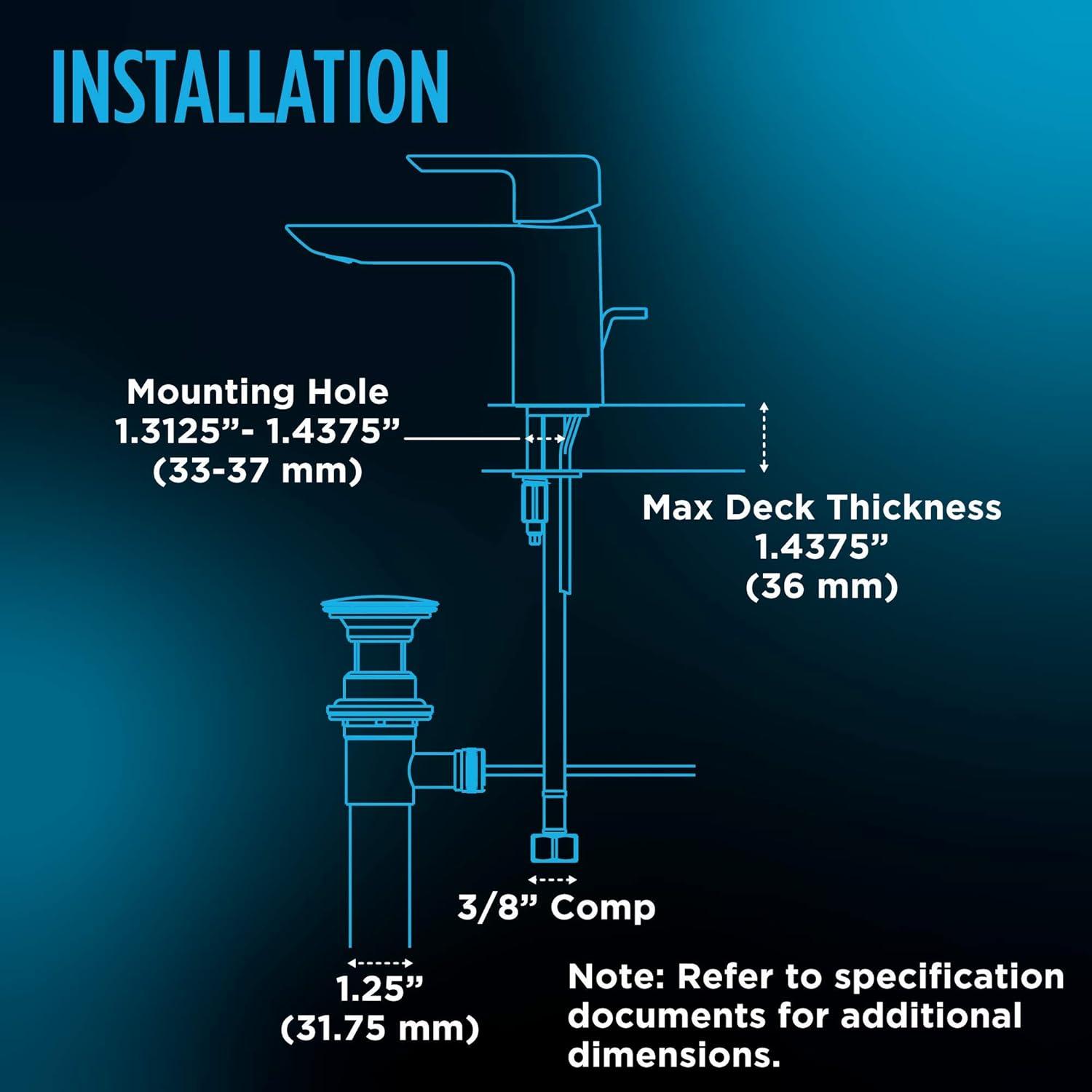 Single Hole Bathroom Faucet with Drain Assembly and Comfort Glide Technology