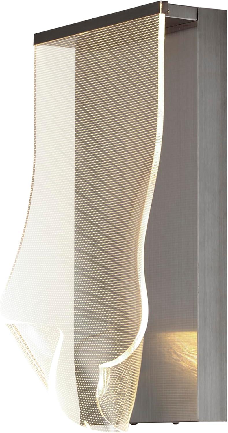 Brushed Gunmetal LED Wall Sconce with Patterned Acrylic Shade