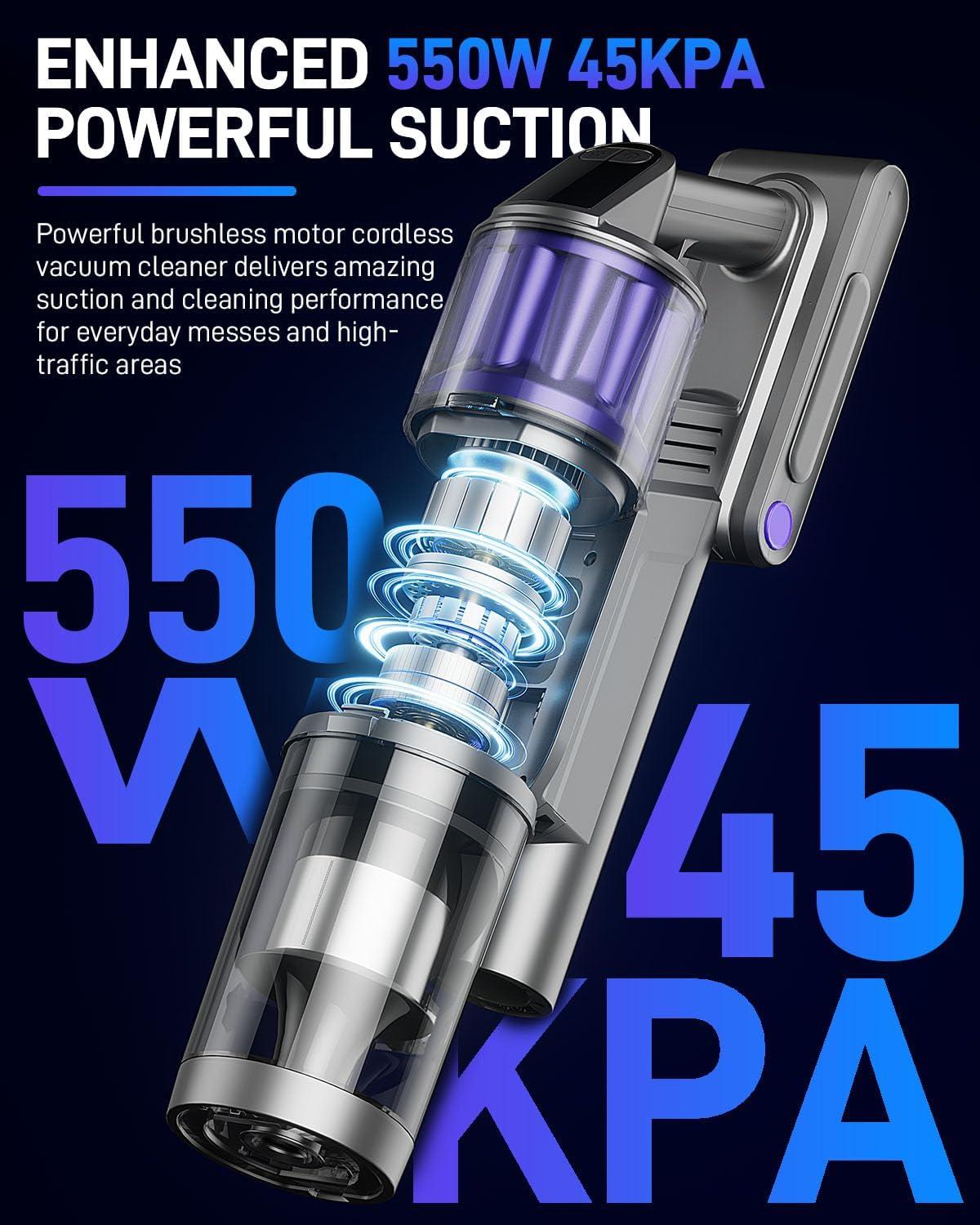 Cordless 3-in-1 Handheld Portable Home Hold Vacuum Cleaner, Upright Pet Hair Vacuum Cleaner, Stick Vacuum Cordless Rechargeable