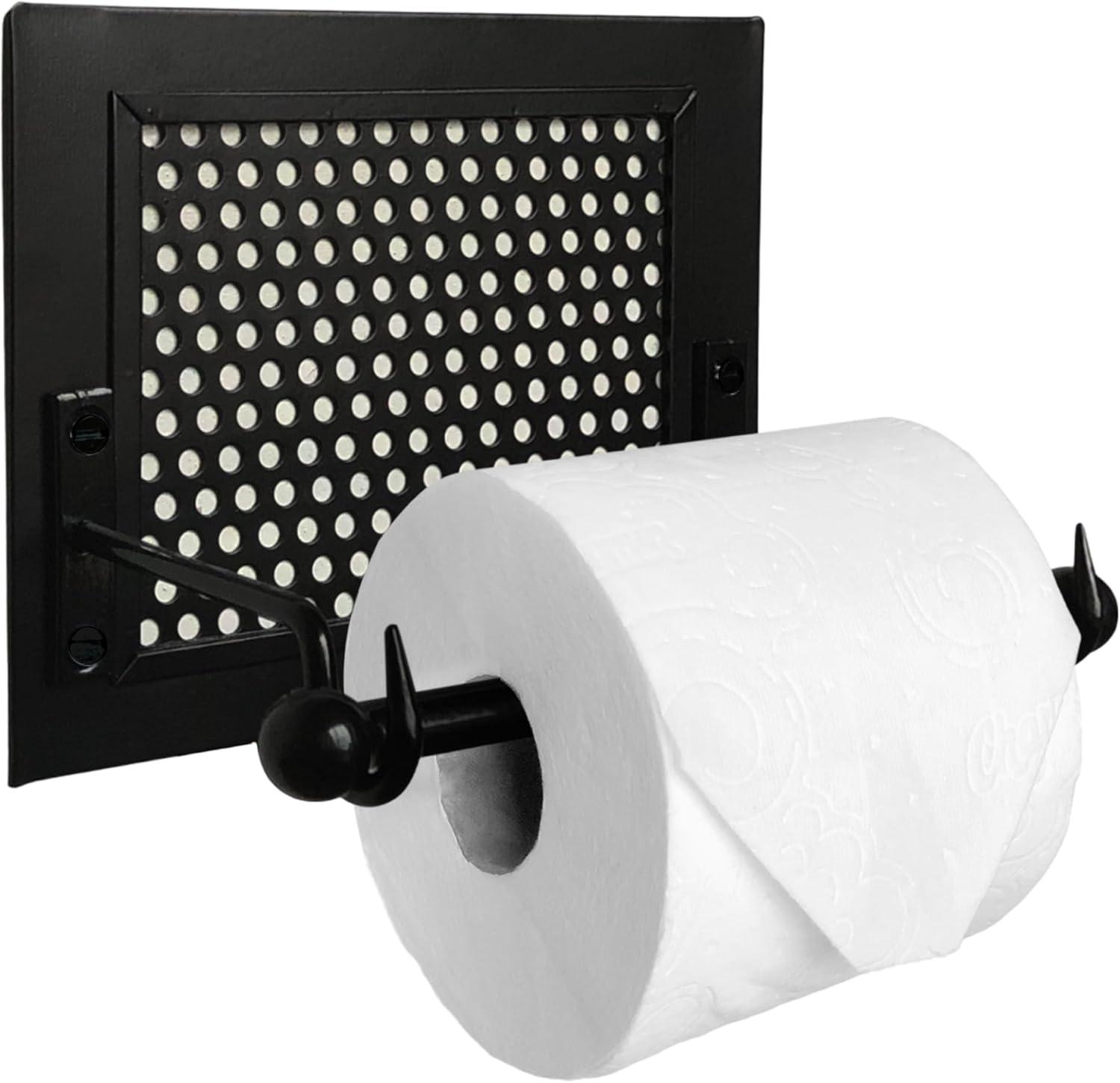 Autumn Alley TPH003BK Wall Mount Rustic Toilet Paper Holder with Hole Punch Detail