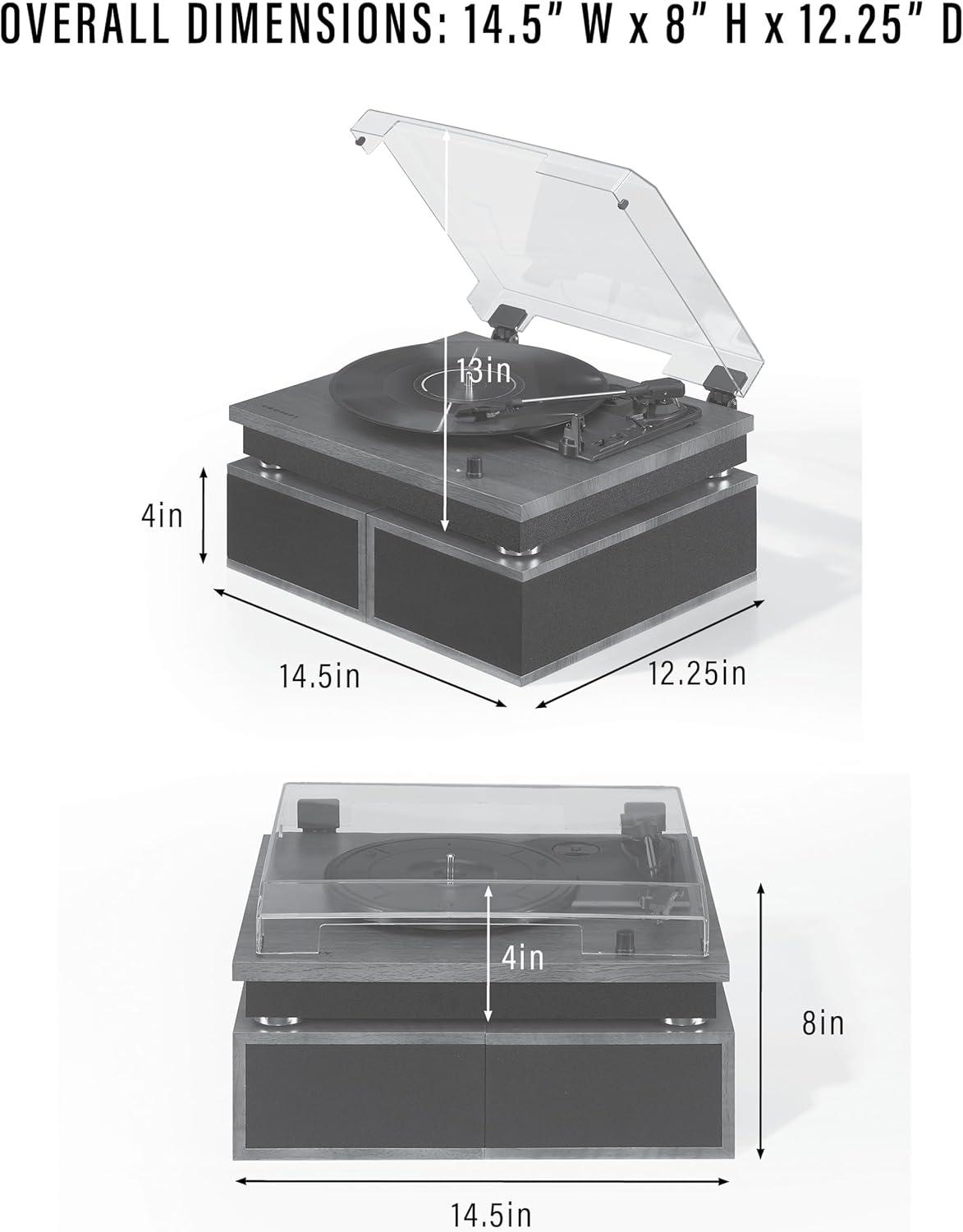Crosley Riff Bluetooth Vinyl Record Player with Speakers, 3-Speed Turntable, 6 Modular Layouts