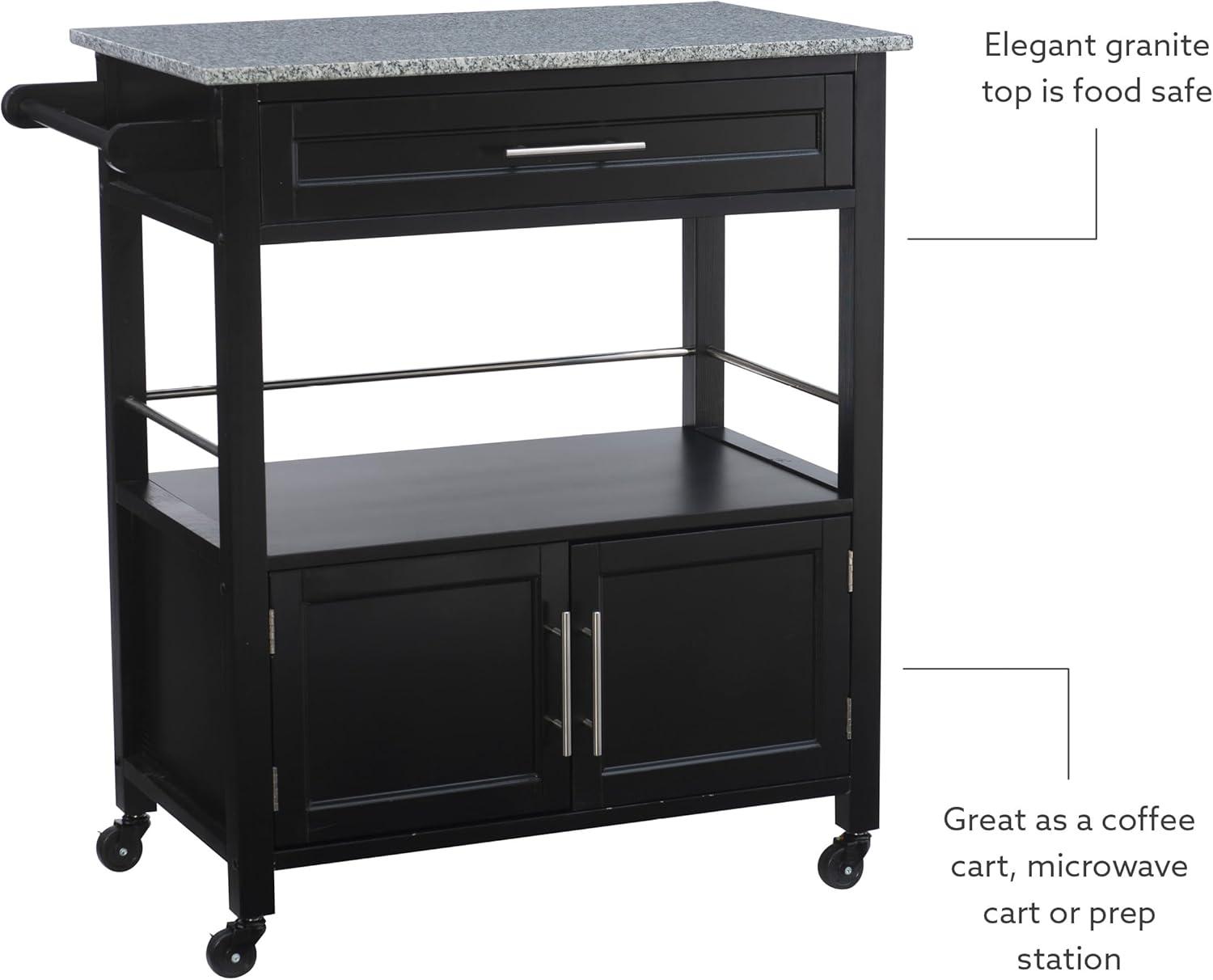 Cameron Kitchen Cart with Granite Top - Linon