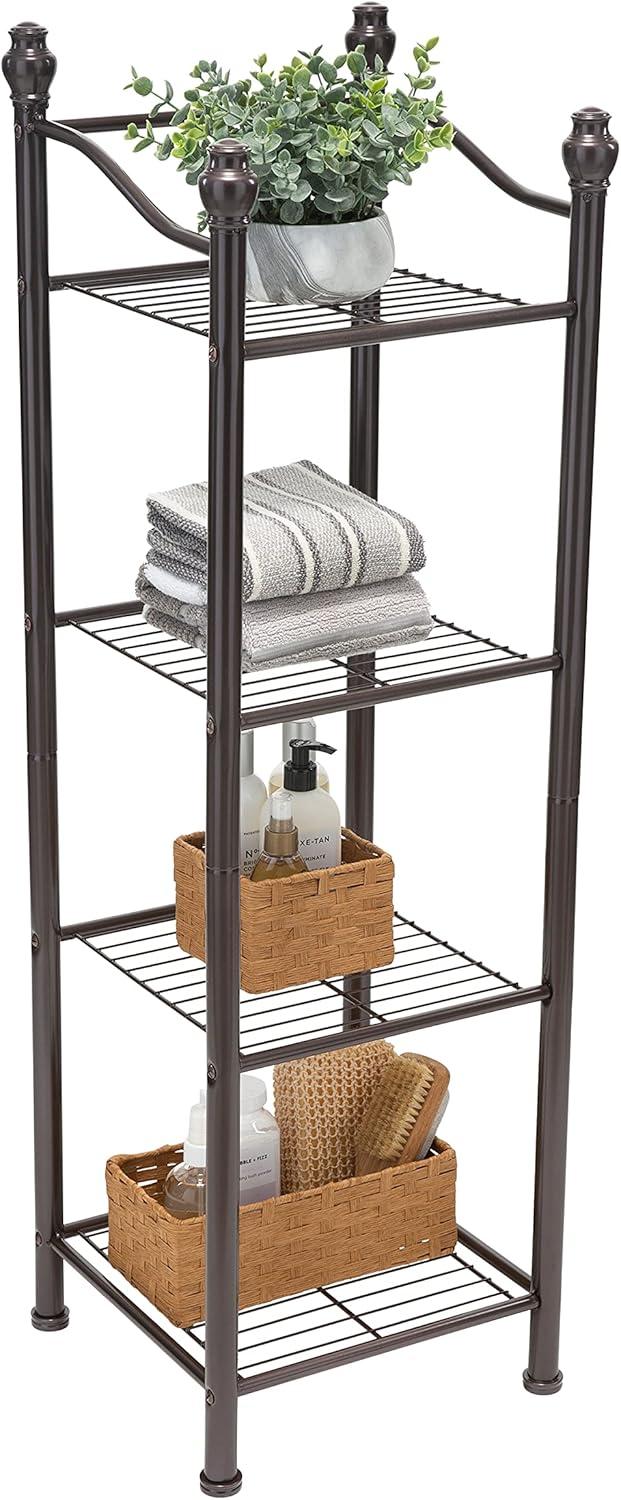 Organize It All Free Standing 4 Tier Shelf Bathroom Storage Tower Oil Rubbed Bronze