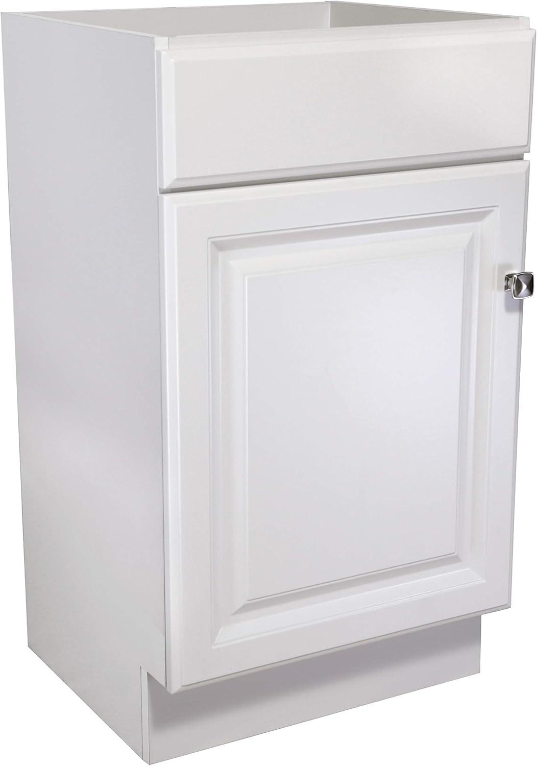 Design House 597112 Wyndham 18 Inch Unassembled 1-Door Bathroom Vanity without Top, White