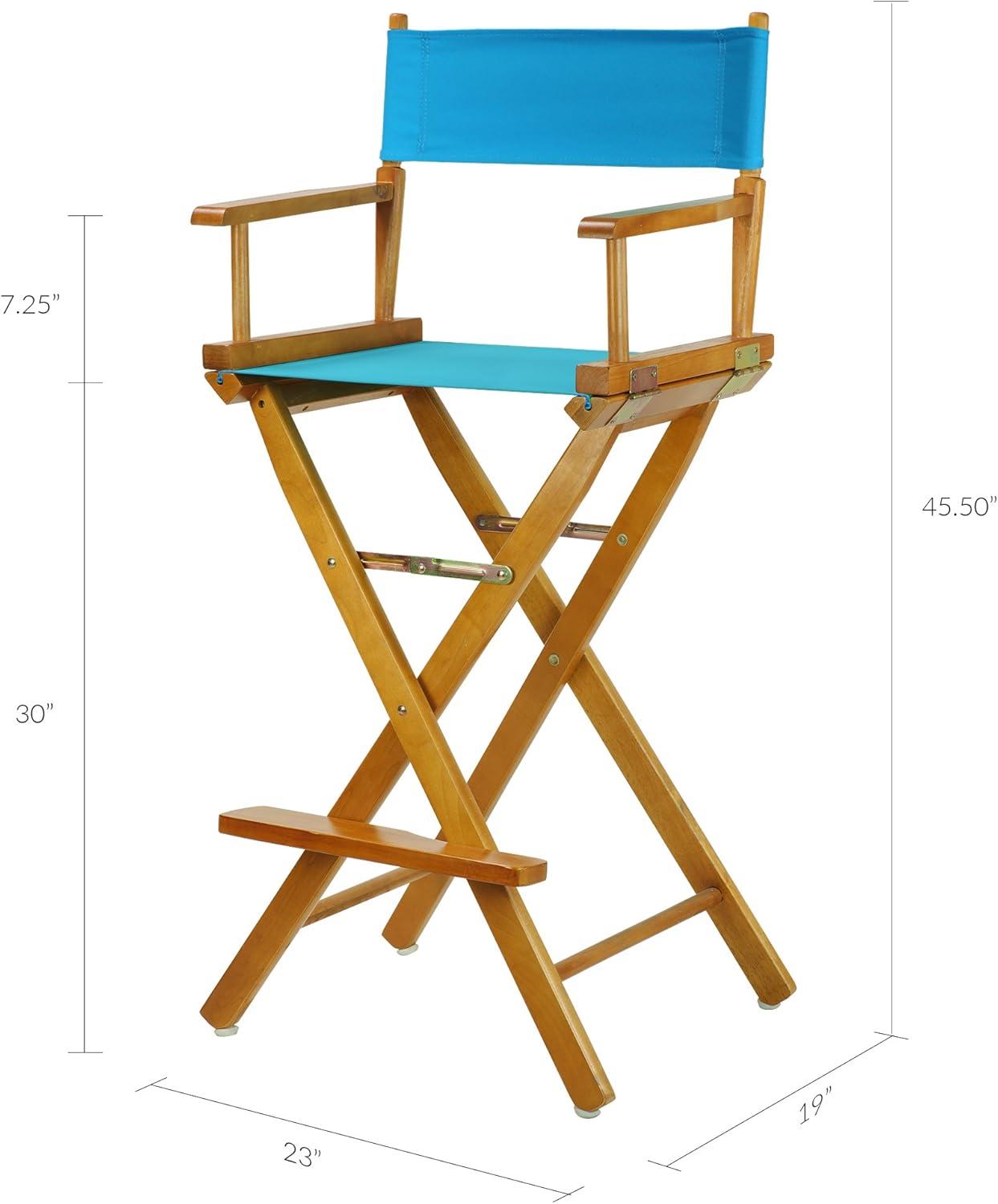 Casual Home 30" Director's Chair Honey Oak Frame-Turquoise Canvas