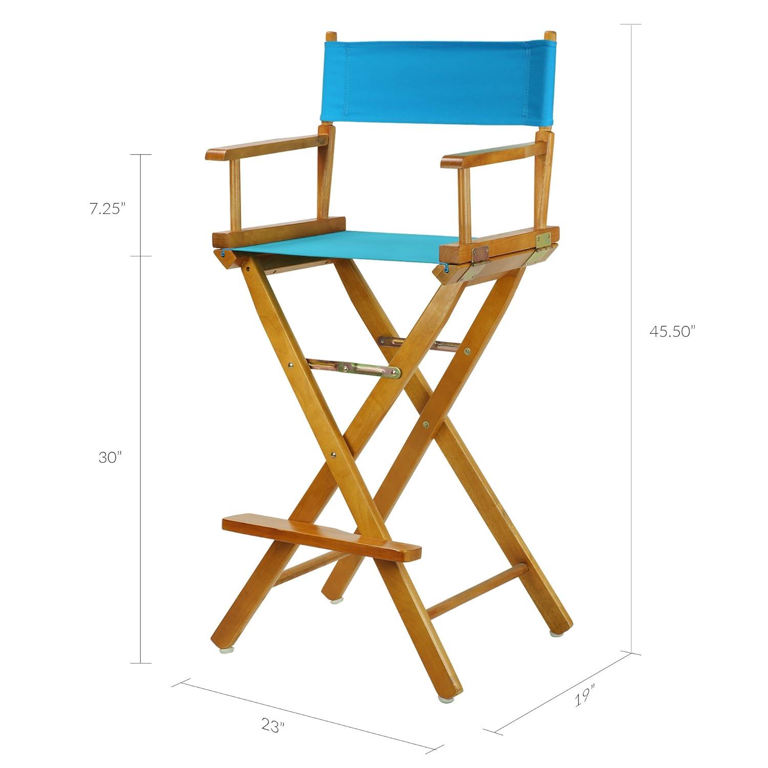 Casual Home 30" Director's Chair Honey Oak Frame-Turquoise Canvas