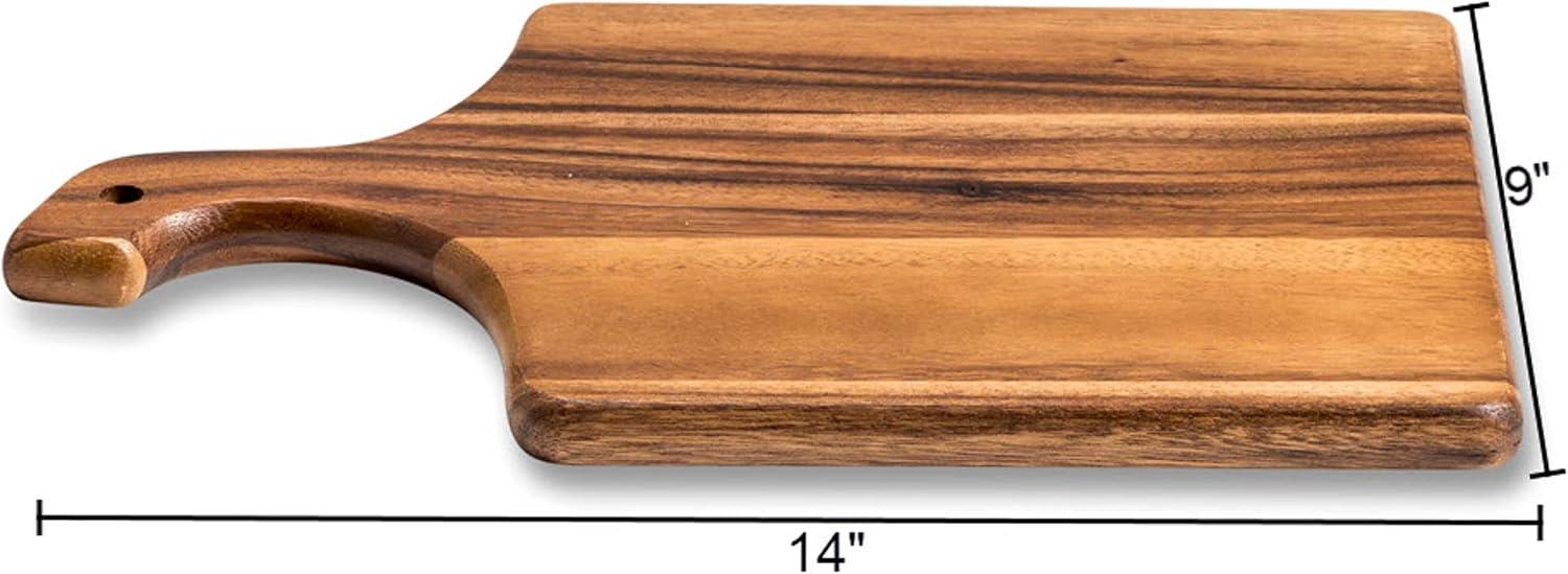 Kalmar Home Rectangular Acacia Wood Cutting Board with Handle