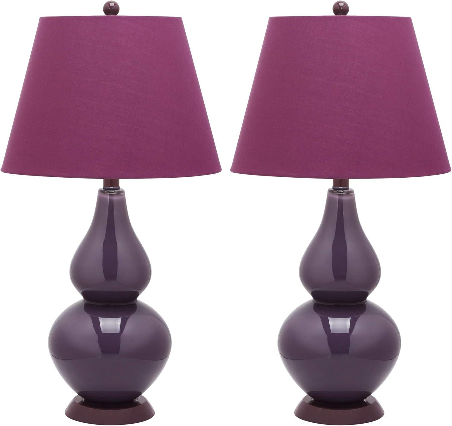 Cybil Double Gourd Lamp (Set of 2) - Dark Purple - Safavieh.