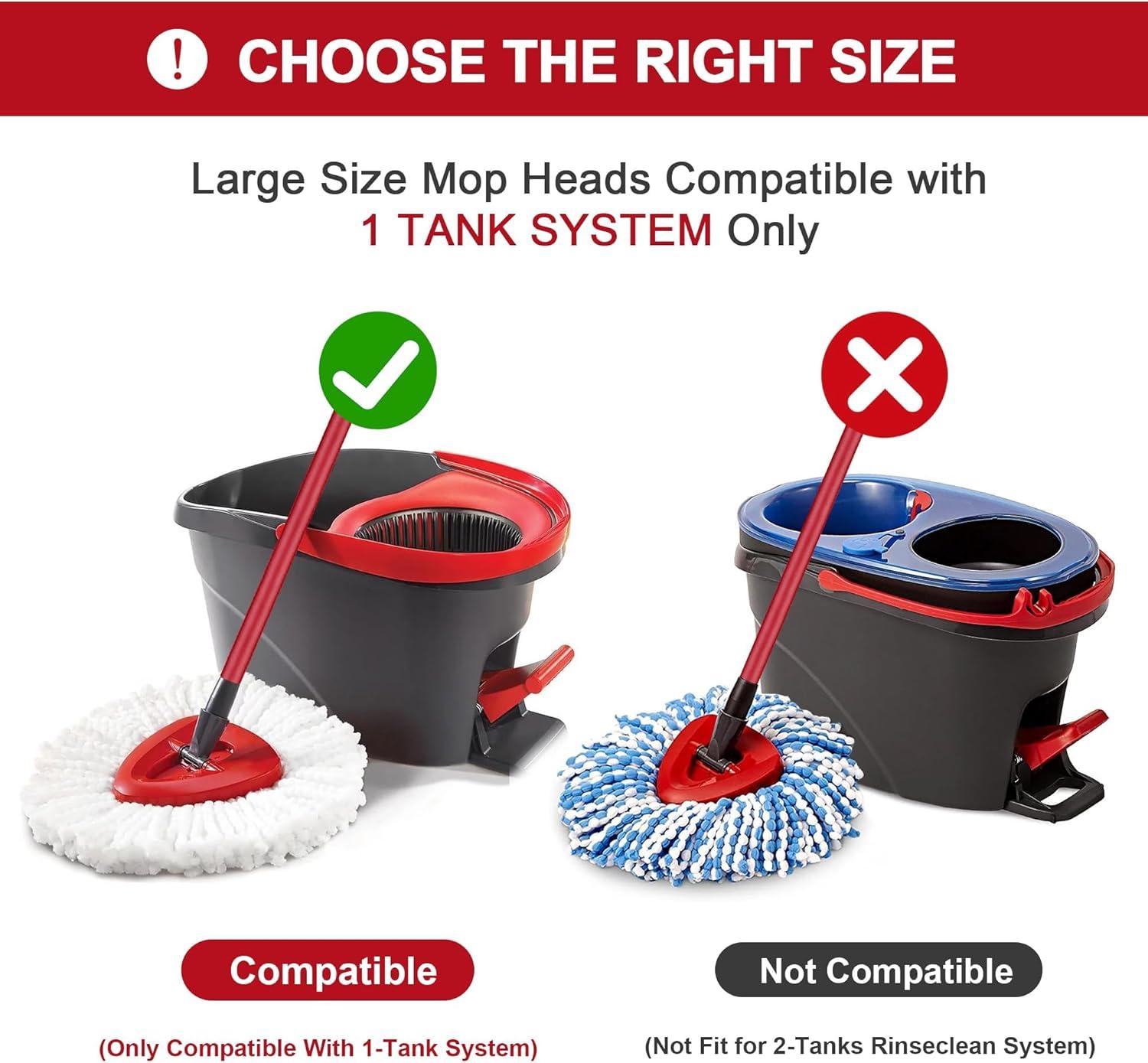 4 Pack Spin Mop Refill - Replacement Head Compatible with O Cedar, Microfiber Spin Mop Refills,clean the floor. Easy Floor Cleaning Mop Head Replacement - Bonison