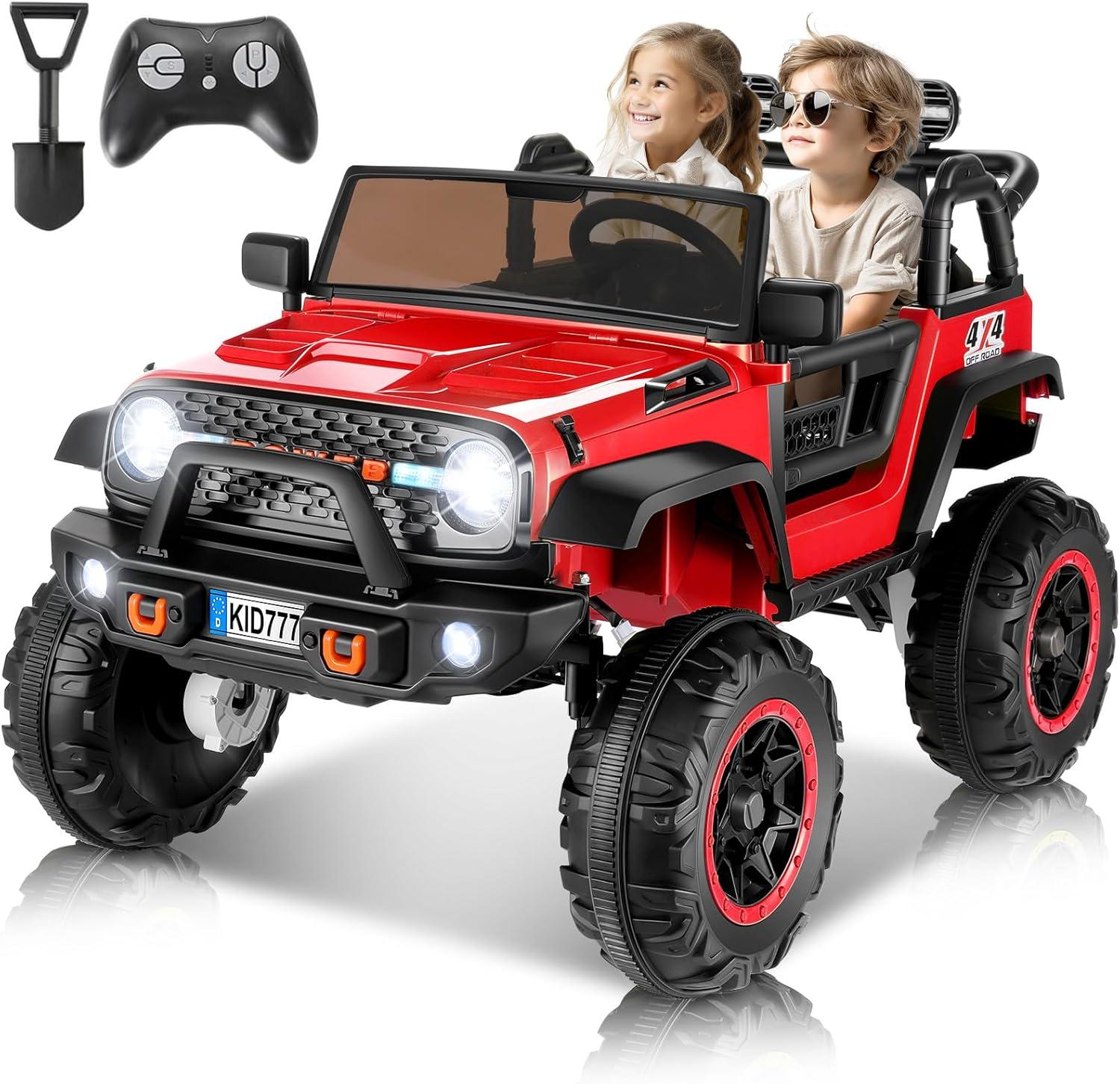 𝐆-𝐲𝐢𝐧𝐠 4WD 2 Seater Kids Ride on Car with Remote Control, 24V Electric Kids Jeep Vehicle Toys w/Bluetooth, MP3, USB, Music, Volume Adjustment, Light control & Power Display For Kids Age3